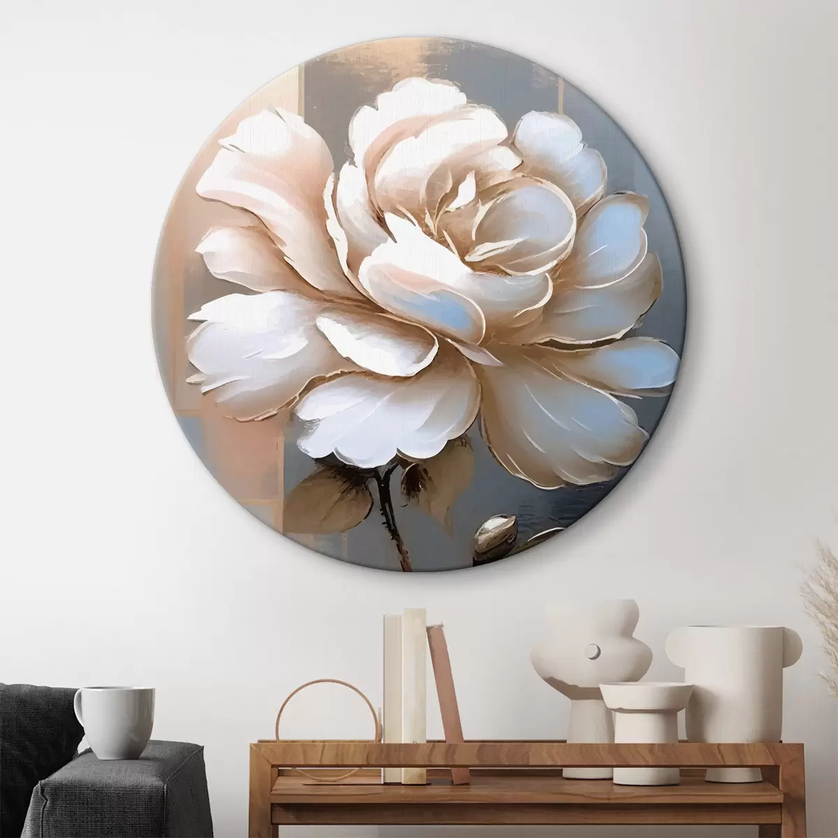 Picturi rotunde Pictarea unei flori r37142