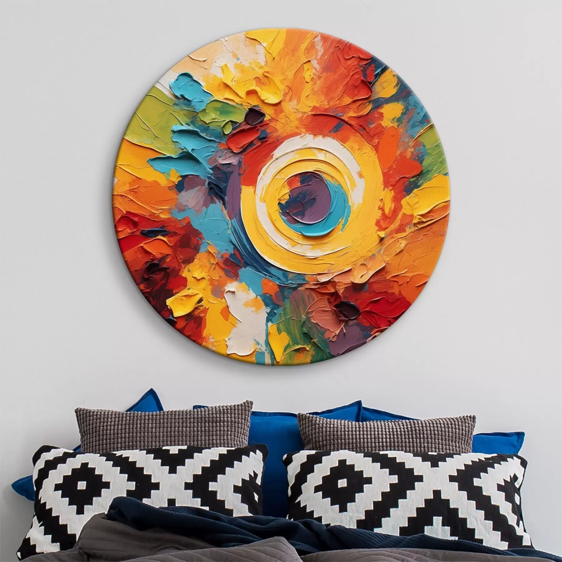 Tablouri Pictură abstractă în ulei cu un cerc în mijloc r40458