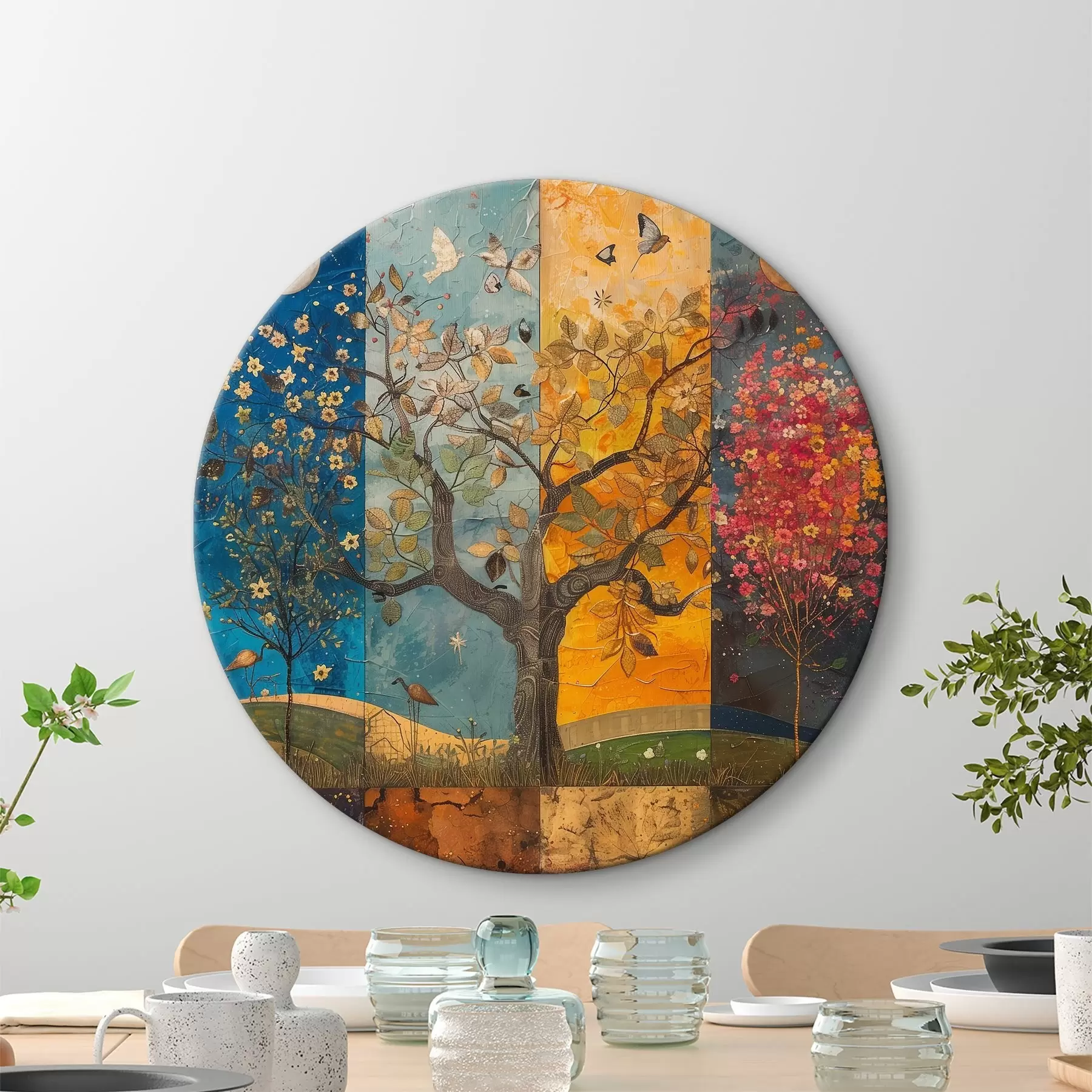 Tablouri Colaj acuarelă de anotimpuri r40921