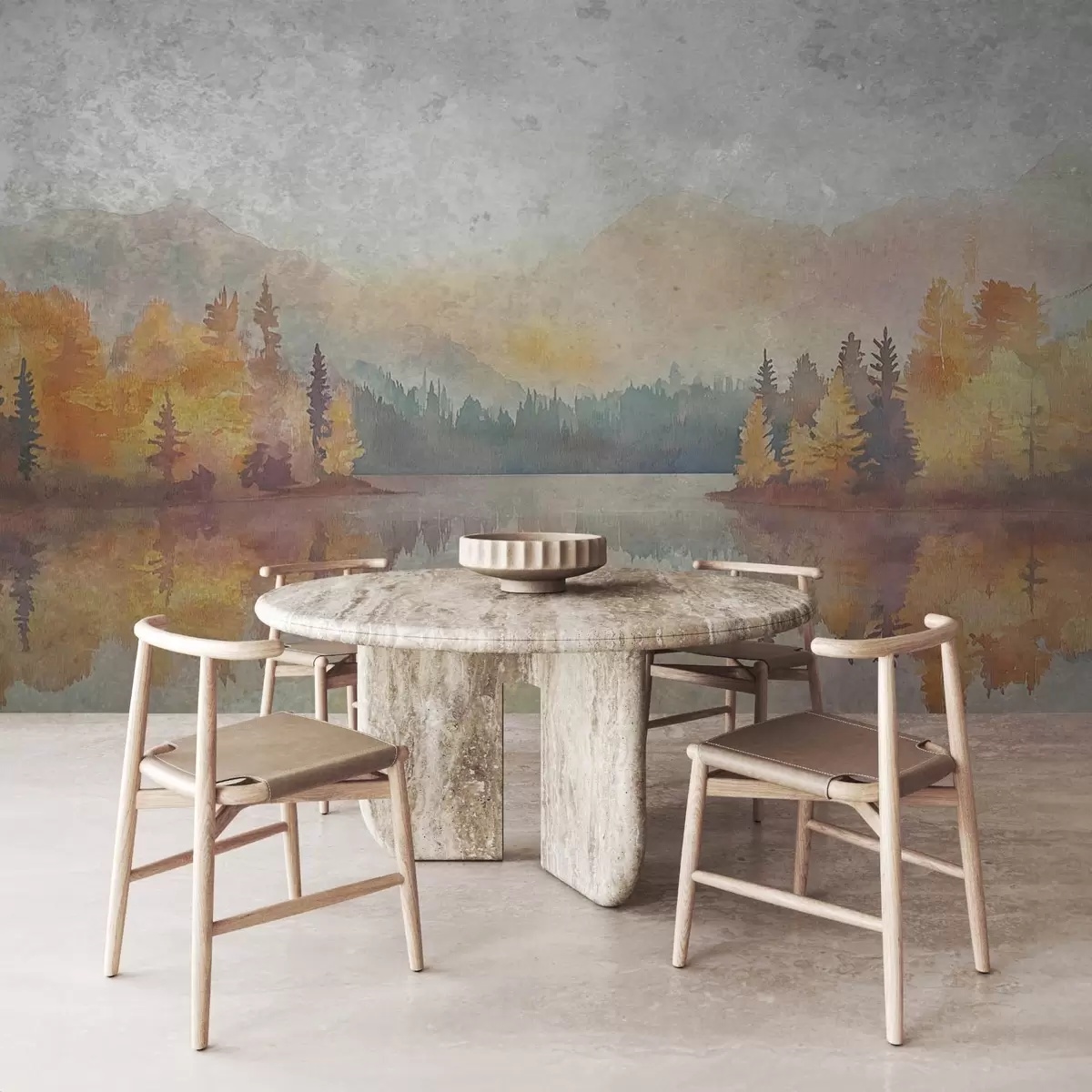 fototapet Pădure acuarelă w08621