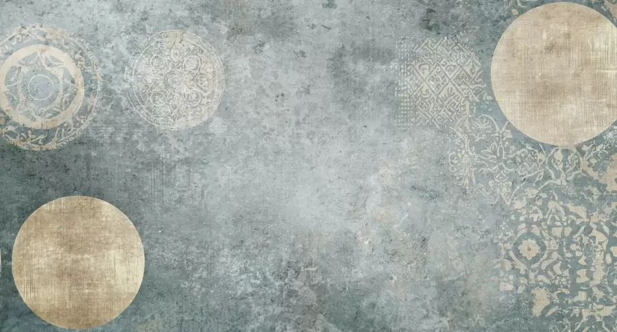 fototapet Cercuri galbene pe un fundal îmbătrânit w08627