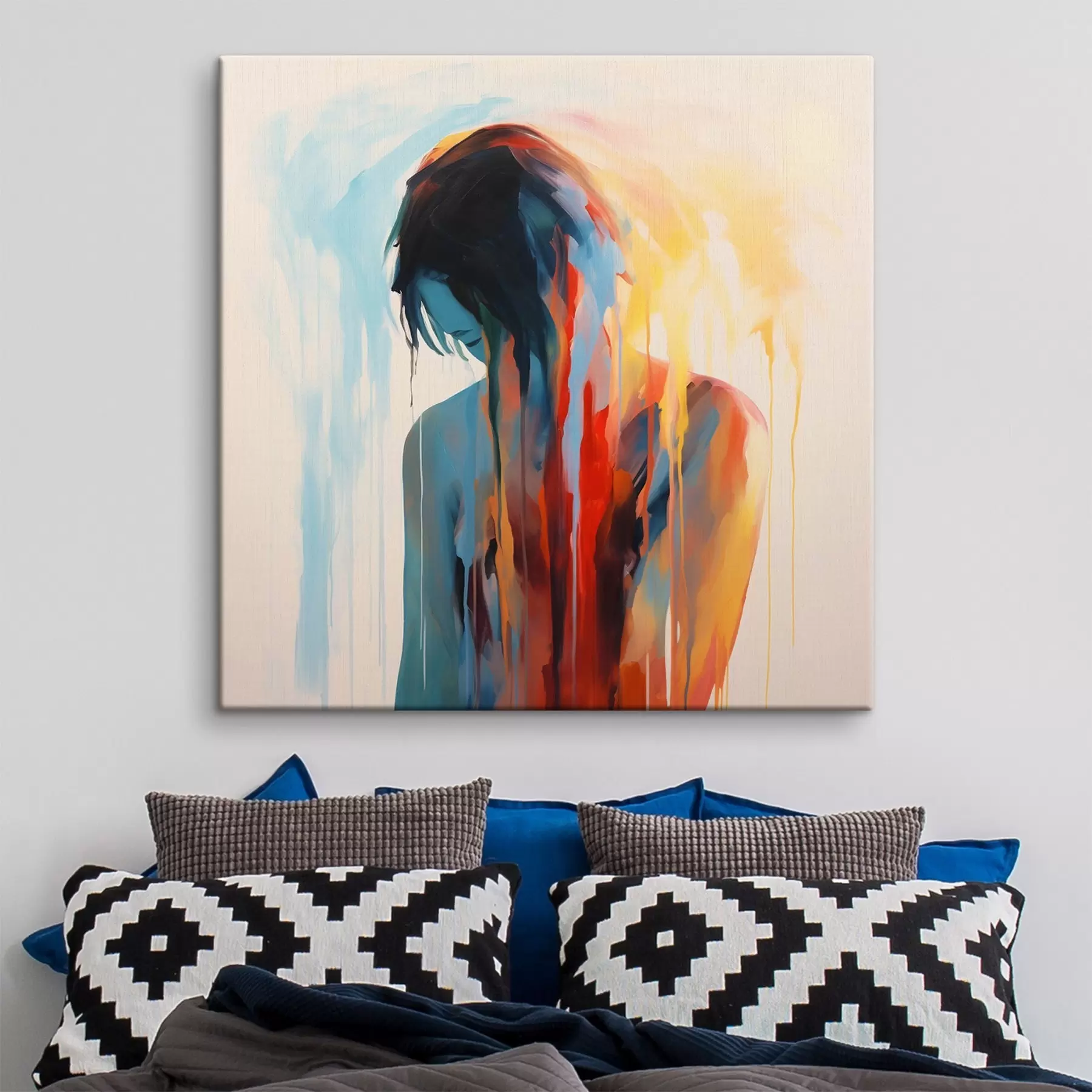 Tablouri Silueta unei fete cu vopsele s42382