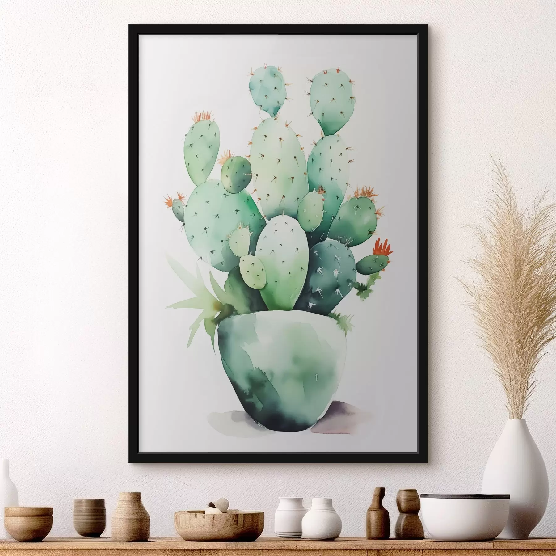 fototapet Cactus imitație acuarelă umedă f42410