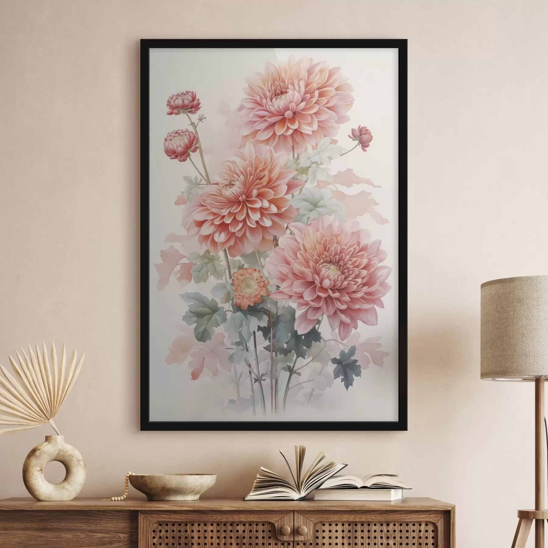 fototapet Chrysanthemums imitație de acuarelă f42416