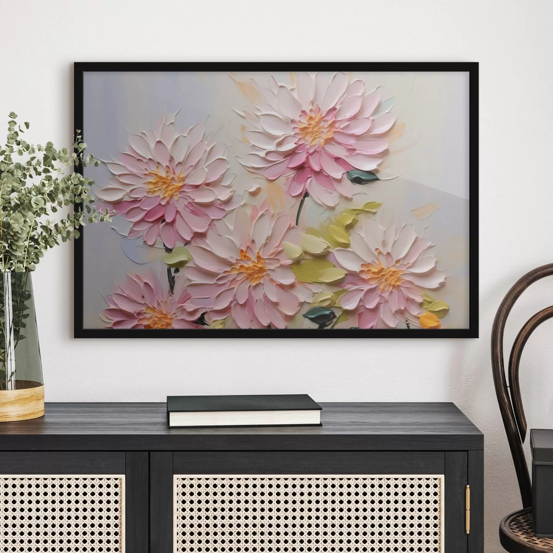 Tablouri Chrysanthemums imitație de lovituri de vopsea f42423