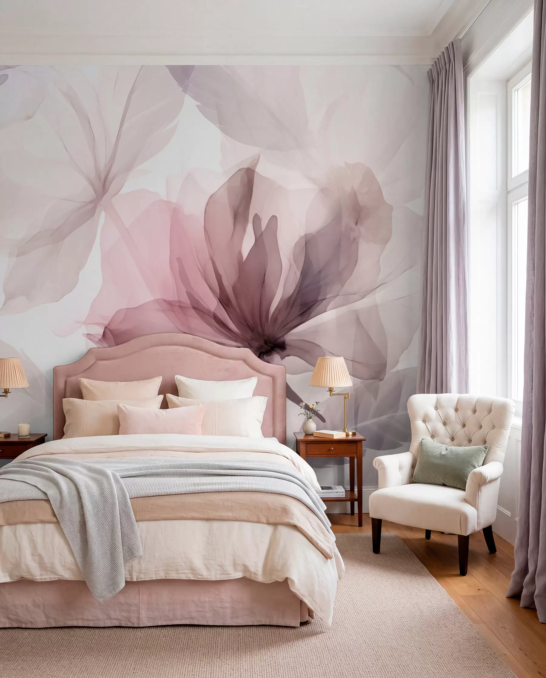 fototapet Flori mov transparente w02755