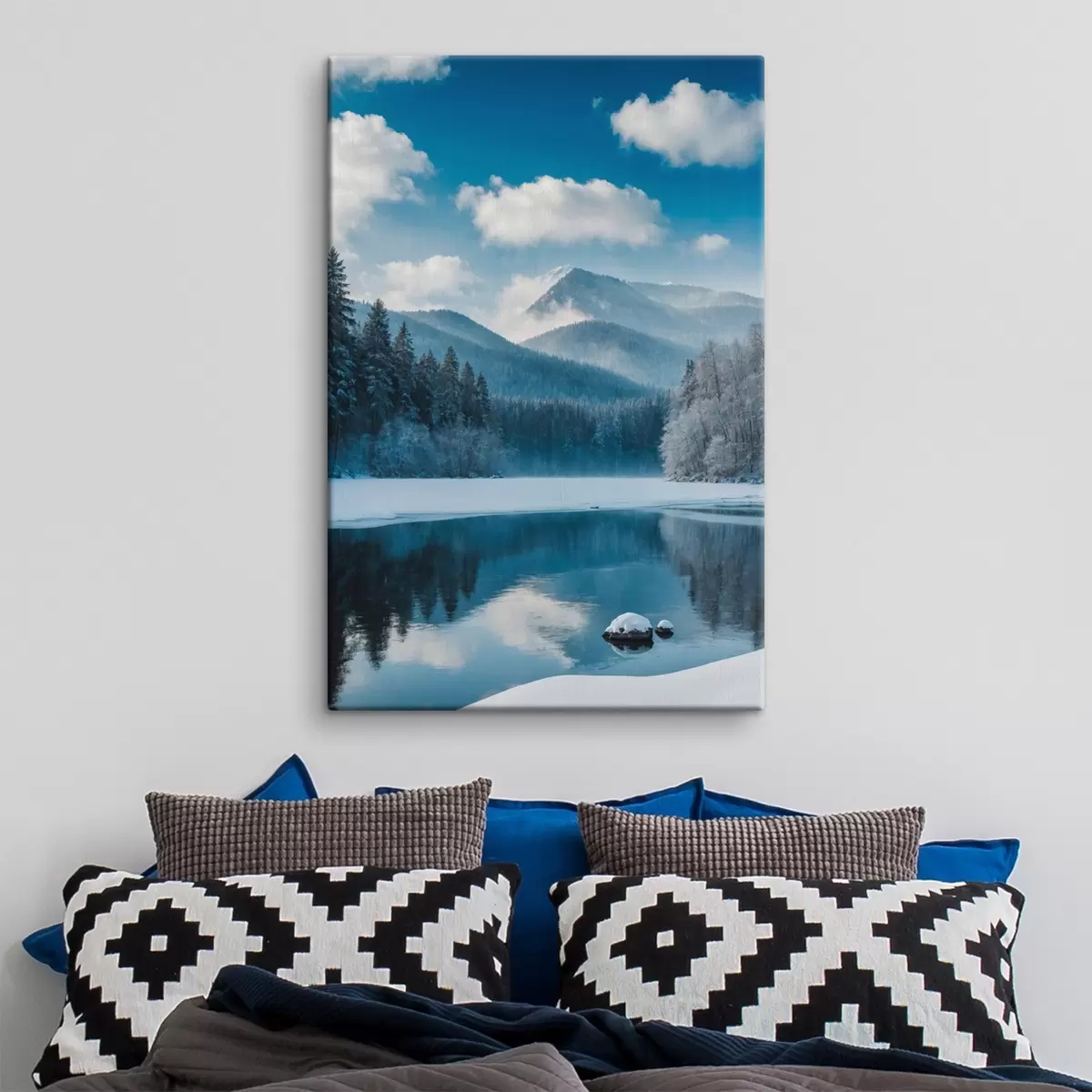 Tablouri Vedere a pădurii de iarnă și a munților s42278