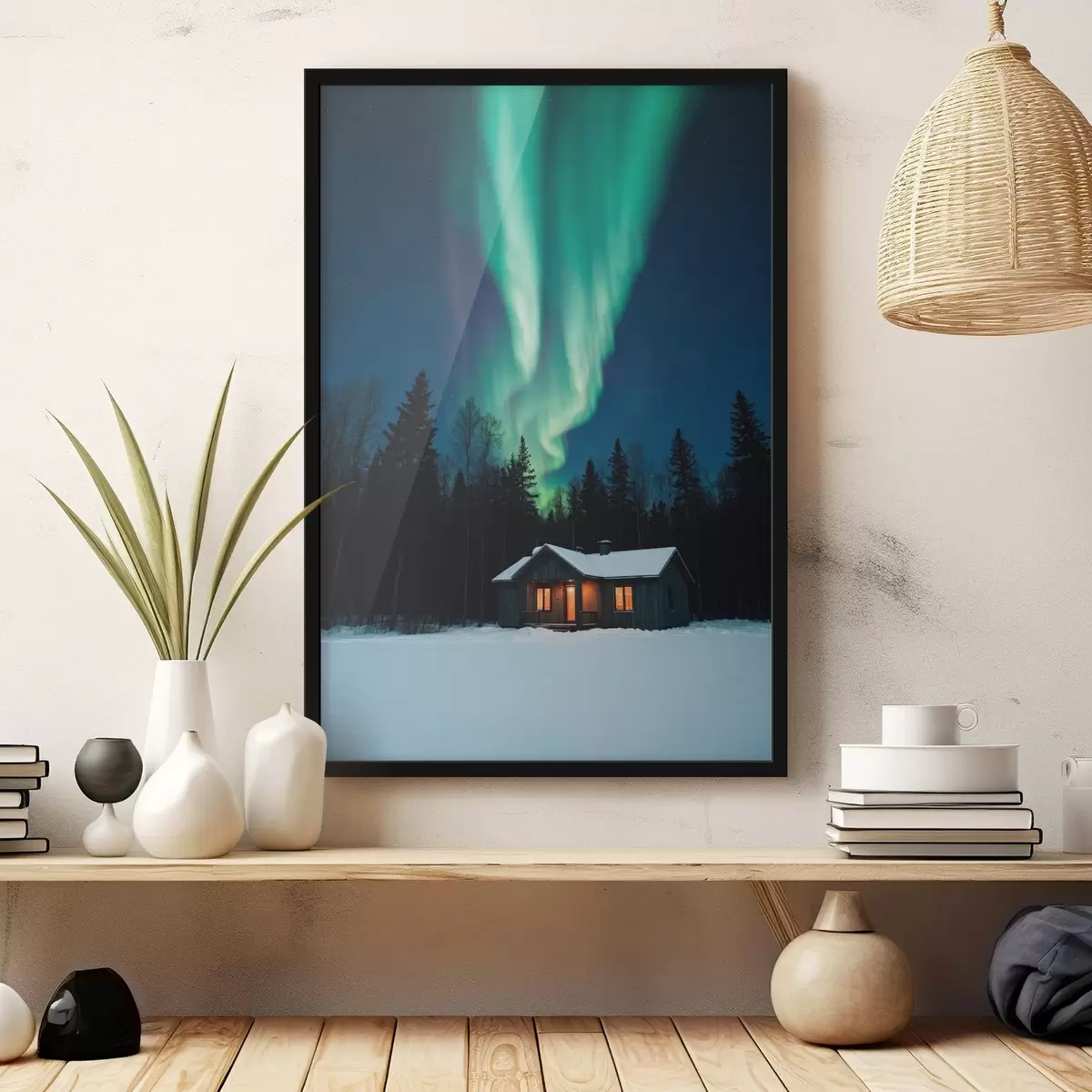 Poster Cabană în pădurea de iarnă f42277