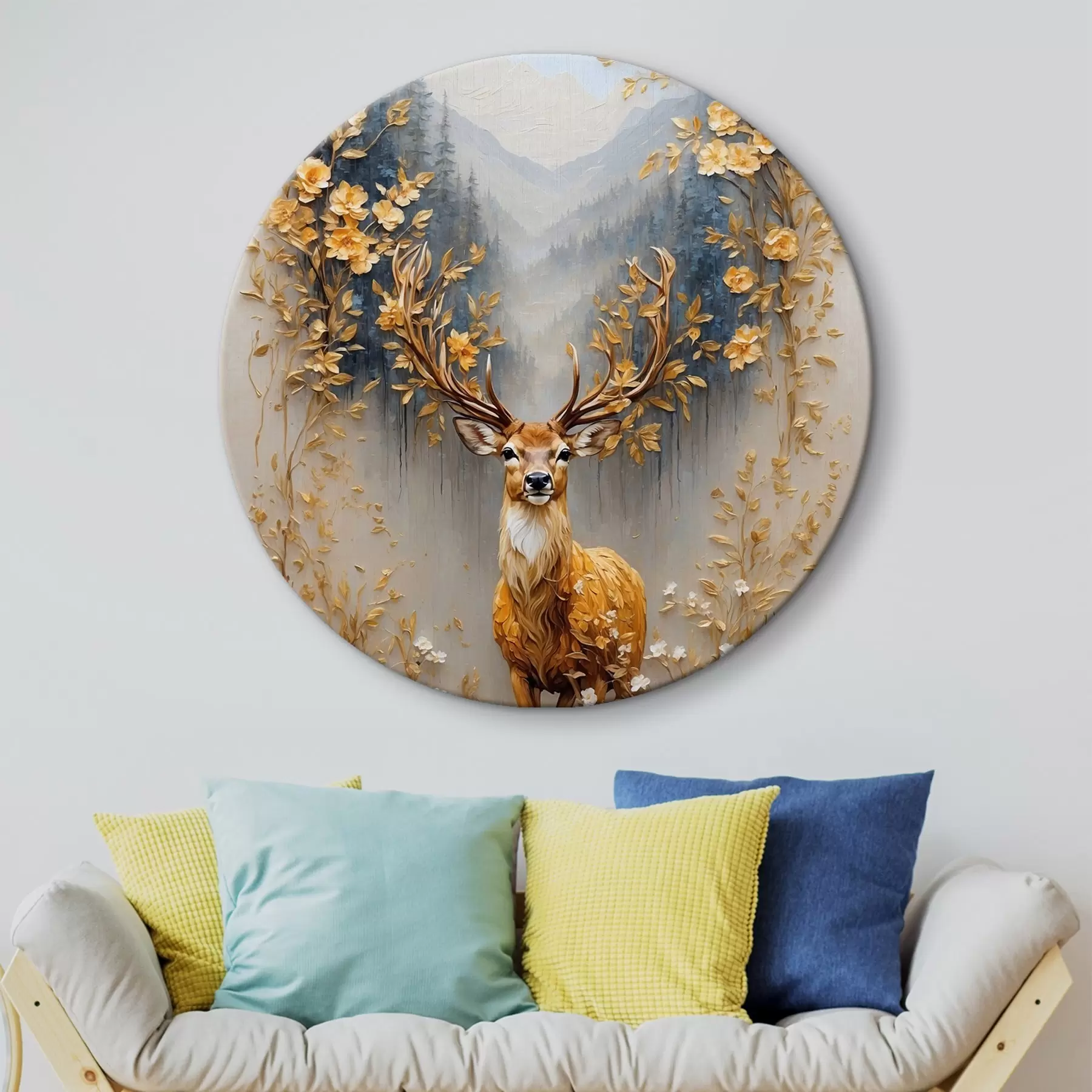 Tablouri Cerb cu coarne mari pe fundal de pădure r42252