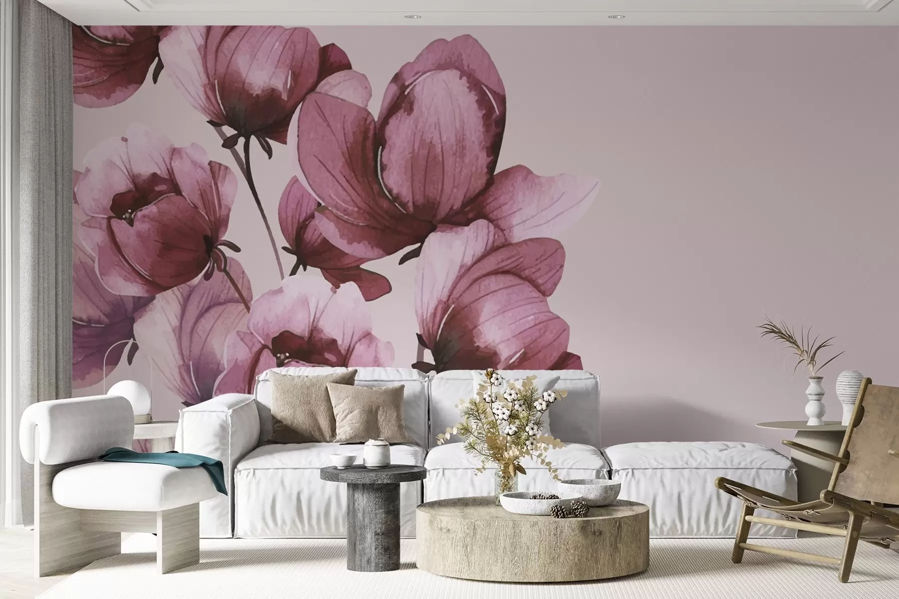 fototapet flori roz luxuriante w02801