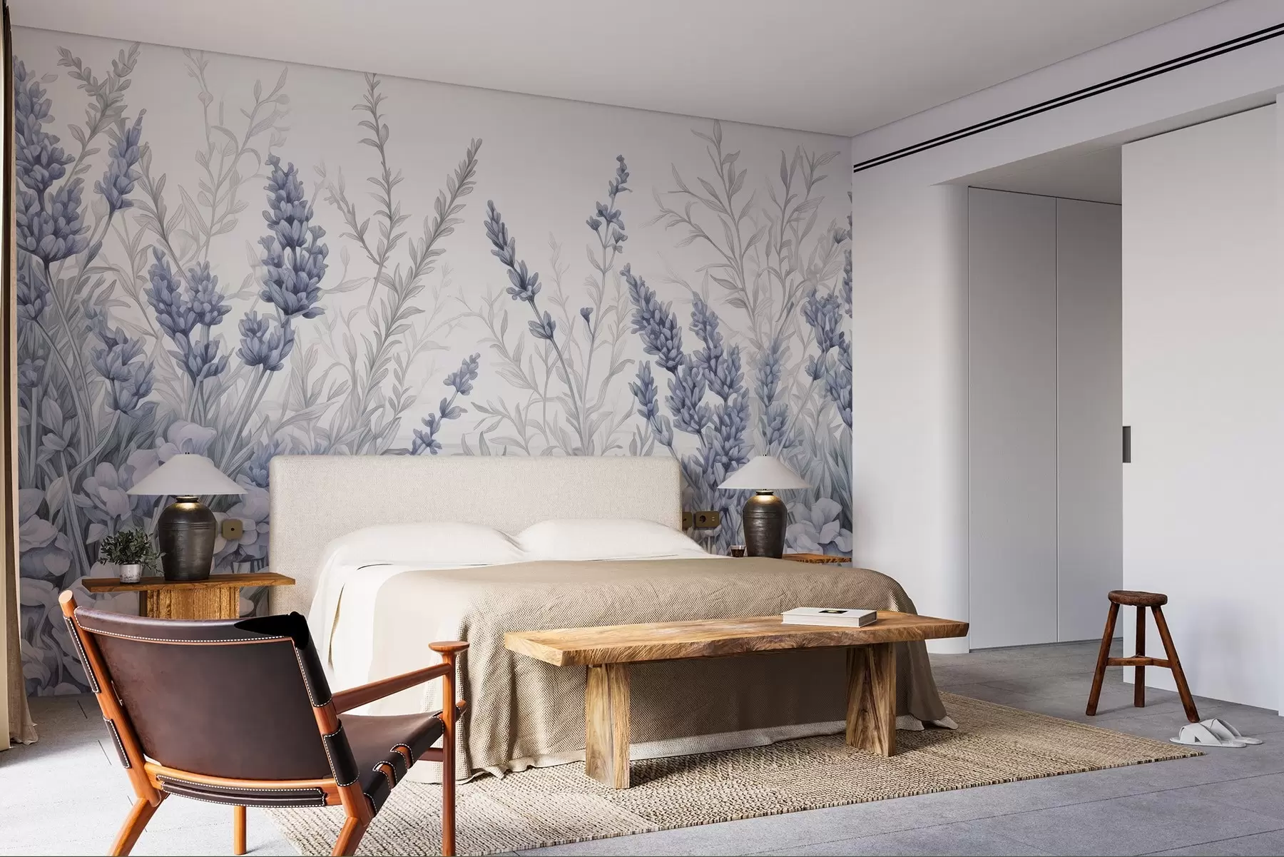 fototapet Acuarelă câmp înflorit în culori pastelate w02847v1