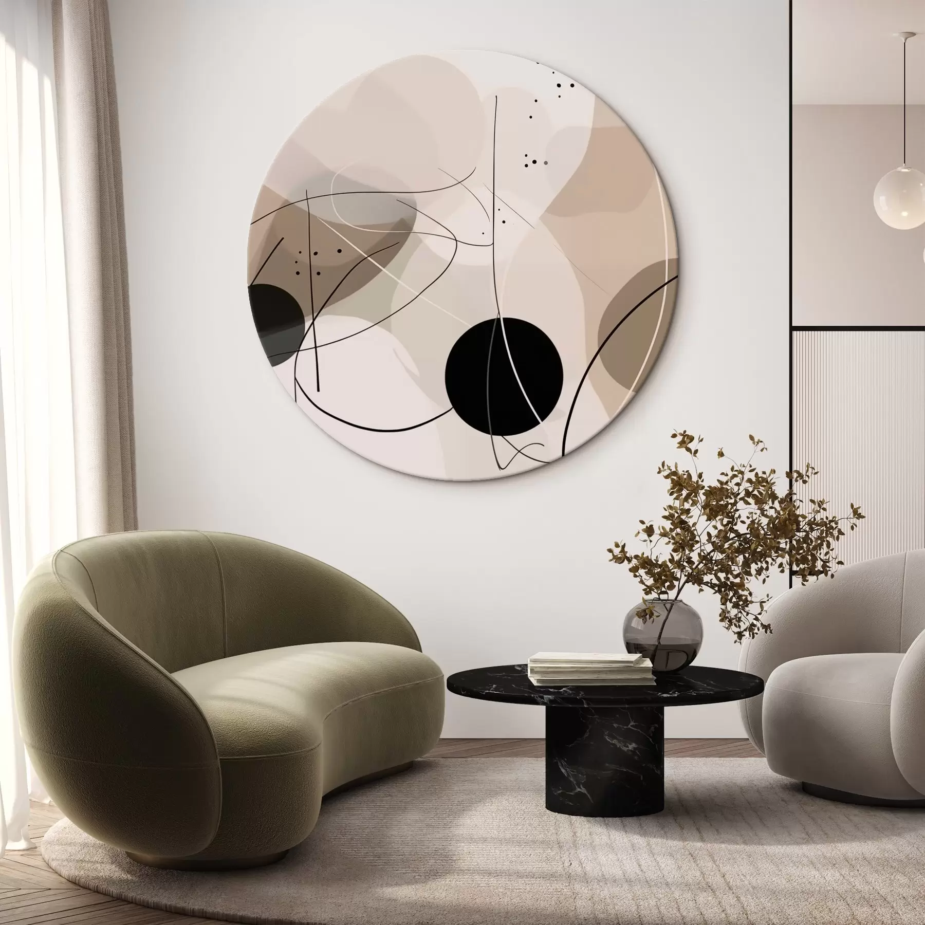 Tablouri Compoziție abstractă cu forme geometrice și linii r42475