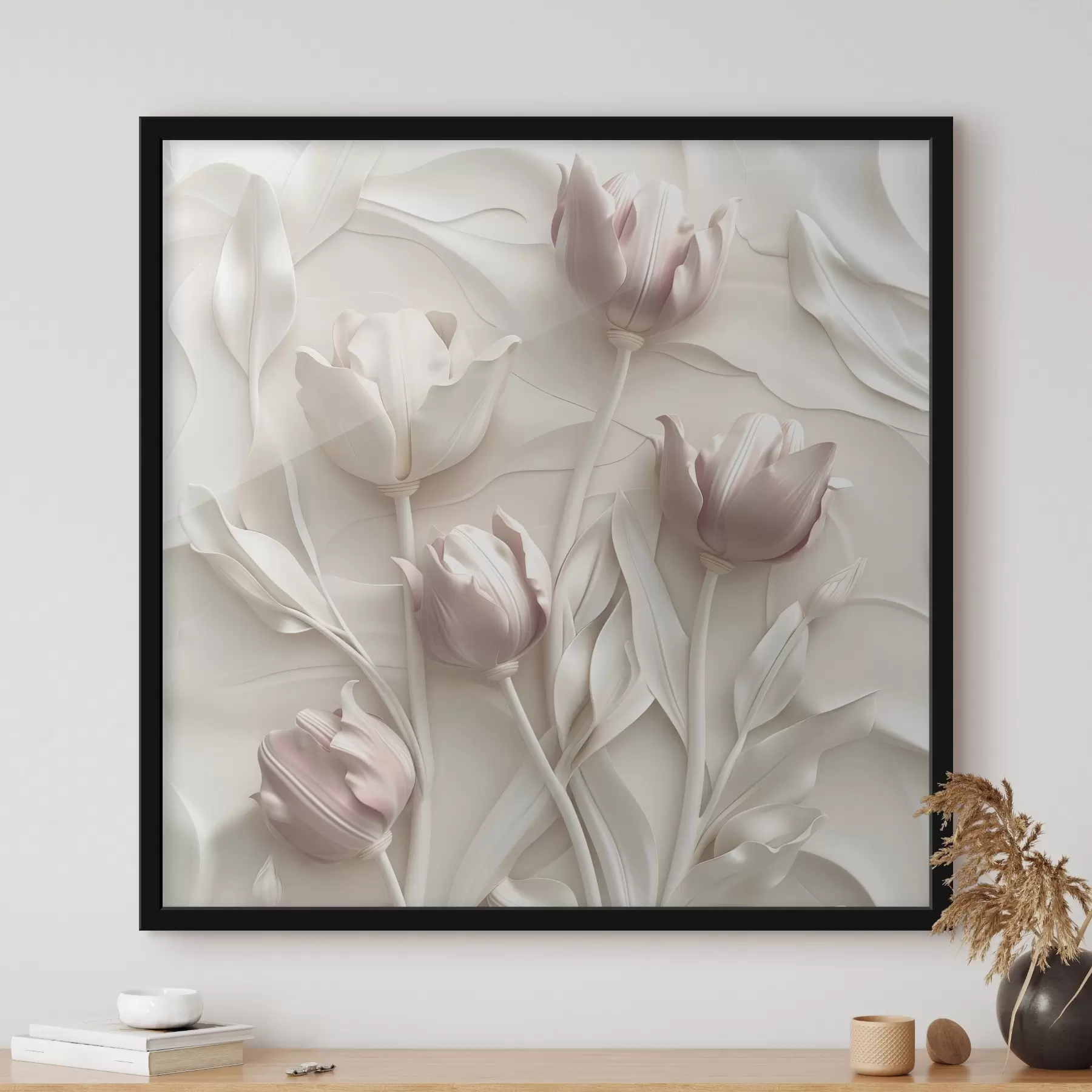 fototapet Volumetric flori delicate f42613