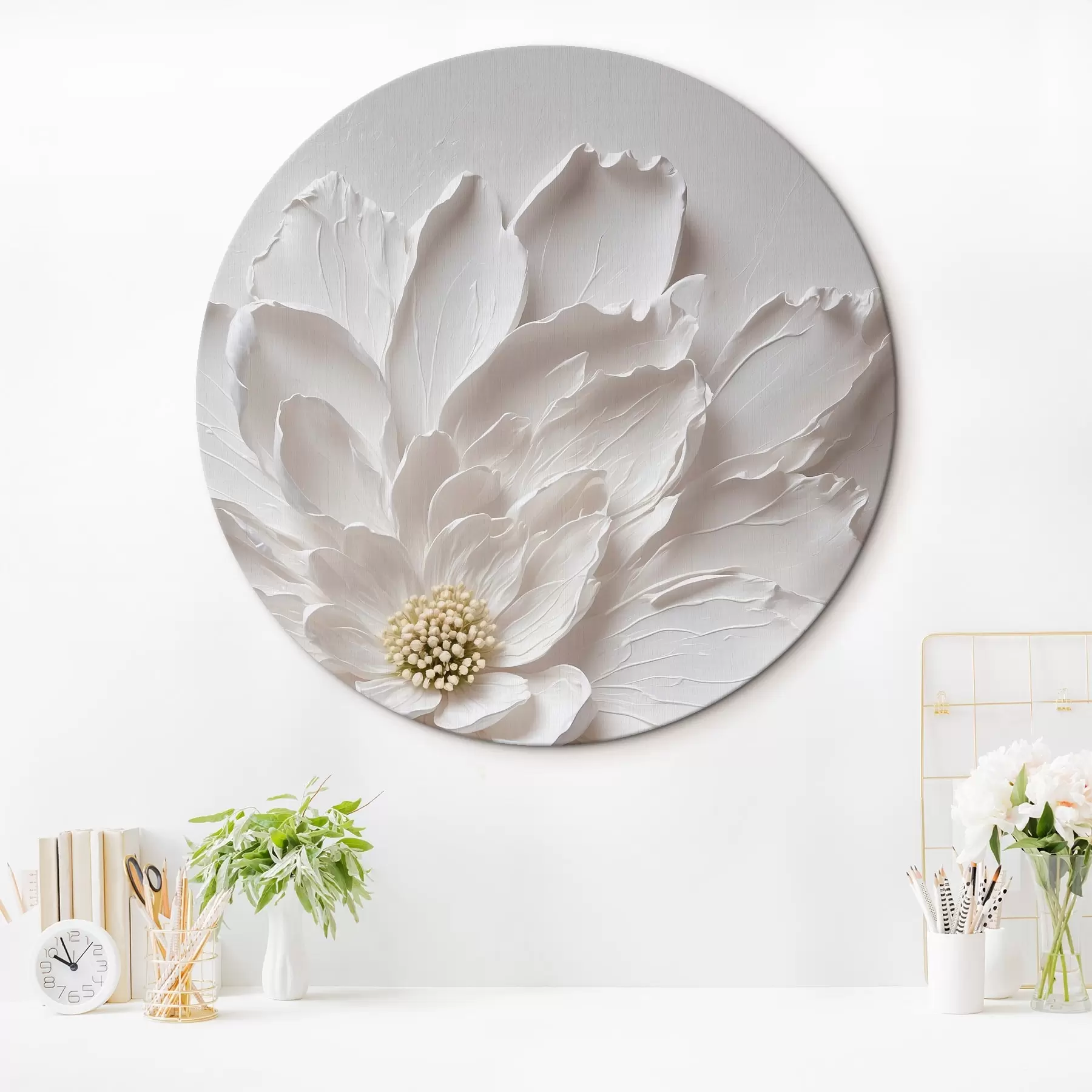 Tablouri Floare albă pe fundal alb r42517