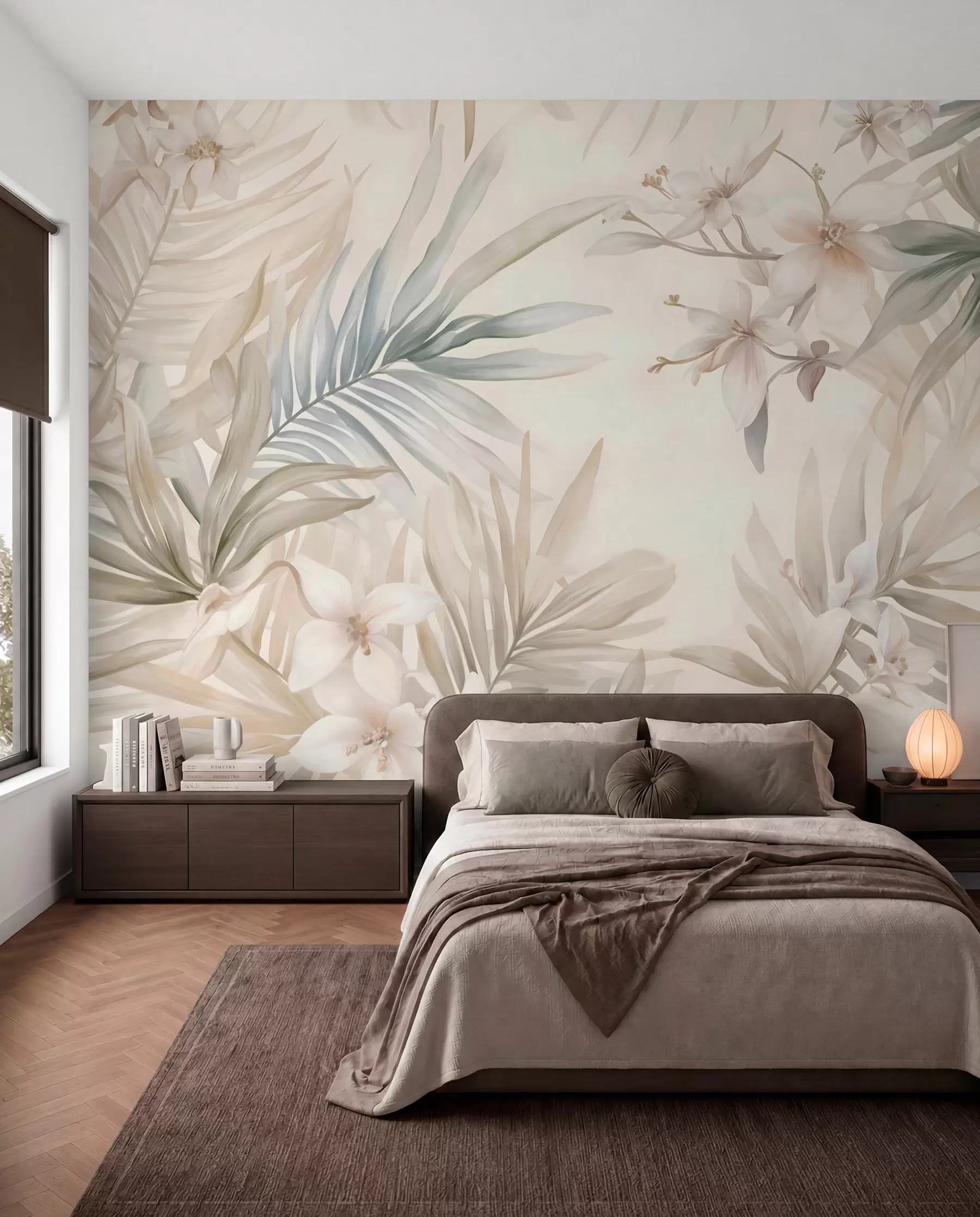 fototapet Frunze tropicale pastelate w08660