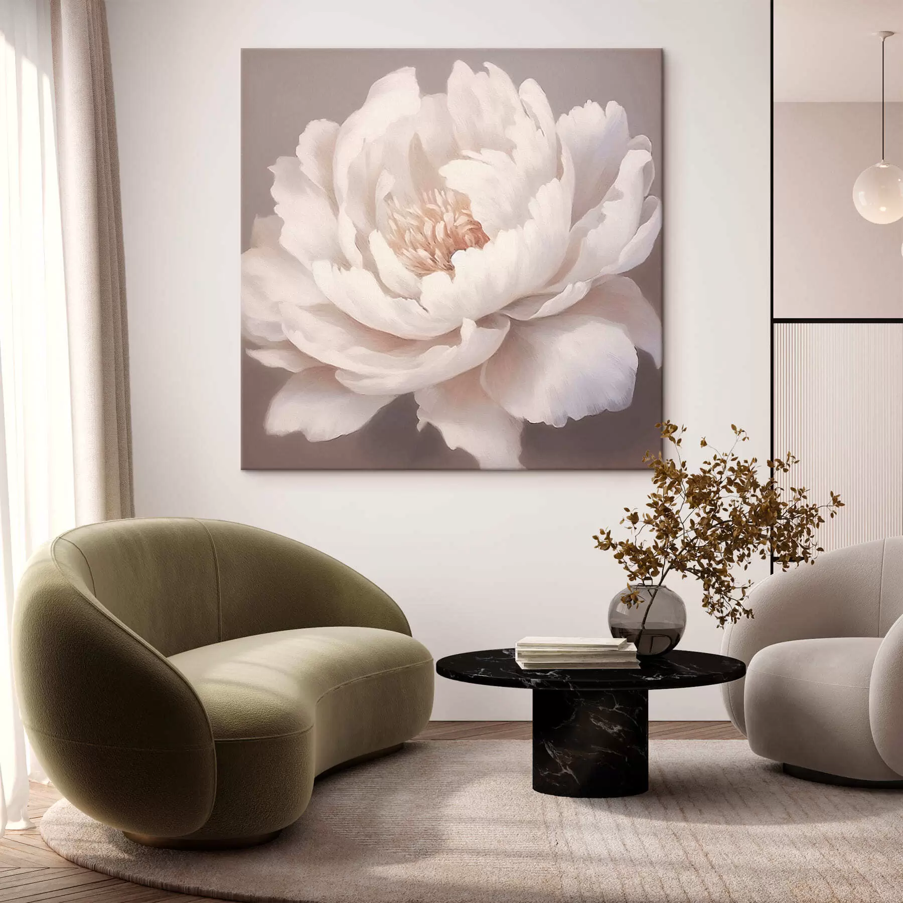 fototapet Peonie albă mare s42637