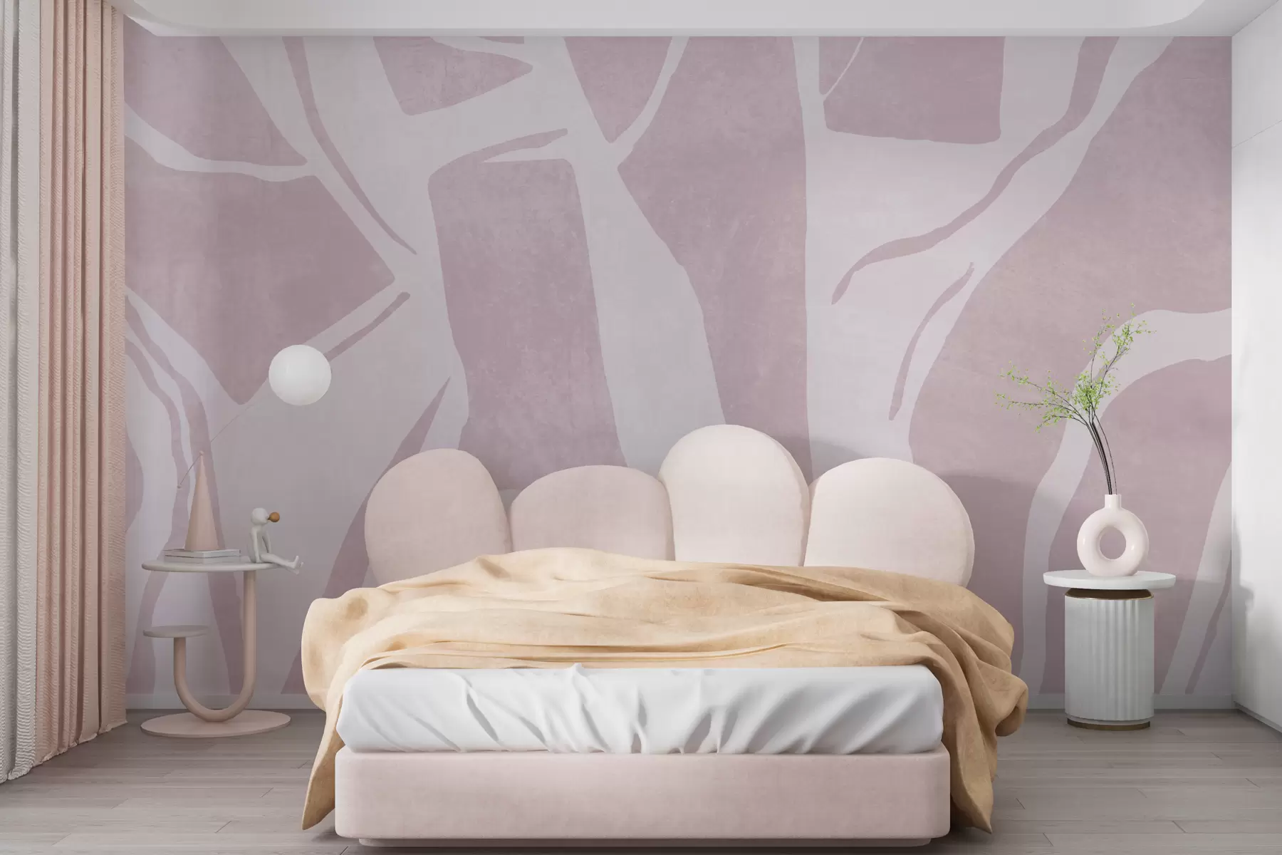 fototapet Abstract grunge tapet geometric în culoarea roz w02917v2