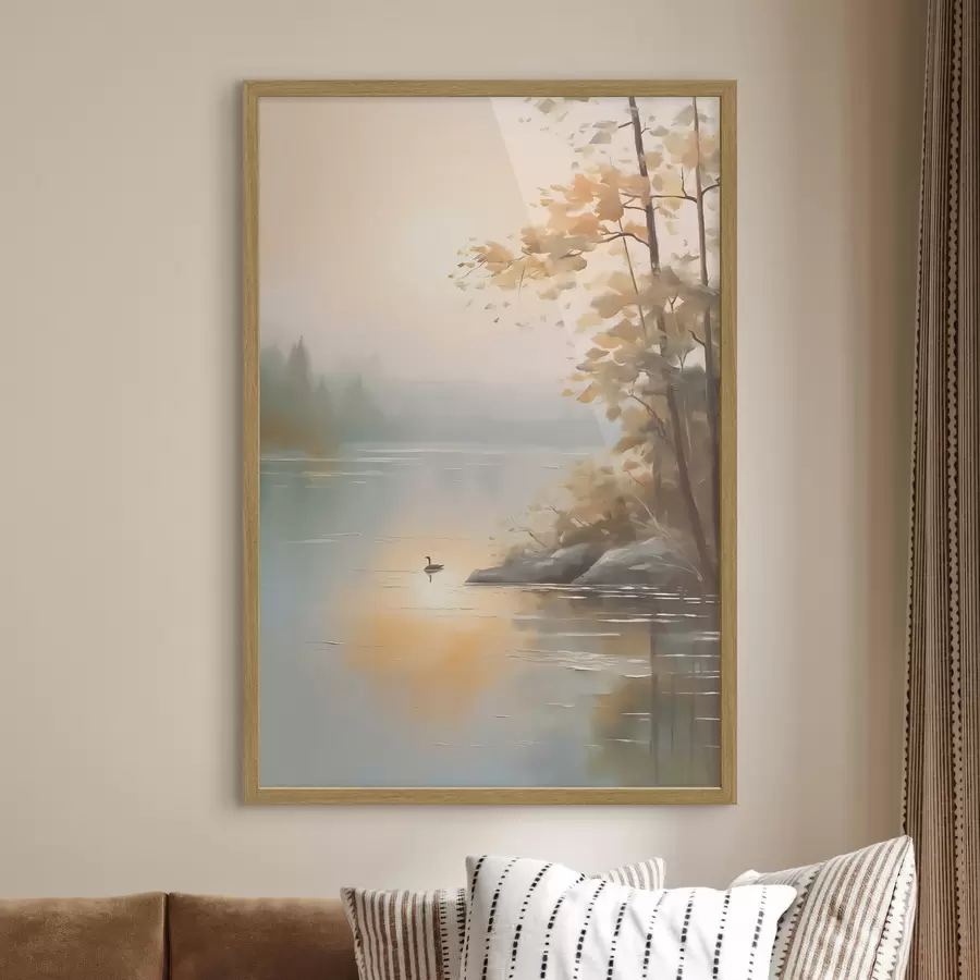 fototapet Copac lângă iaz peisaj f42757