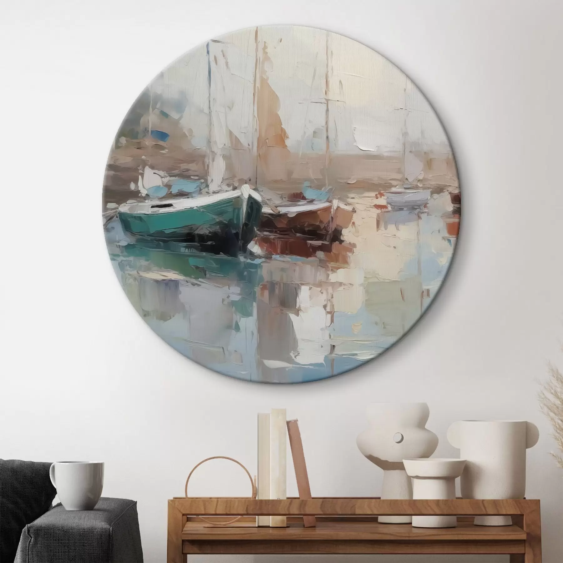 Tablouri Bărci imitație de pictură abstractă r42743