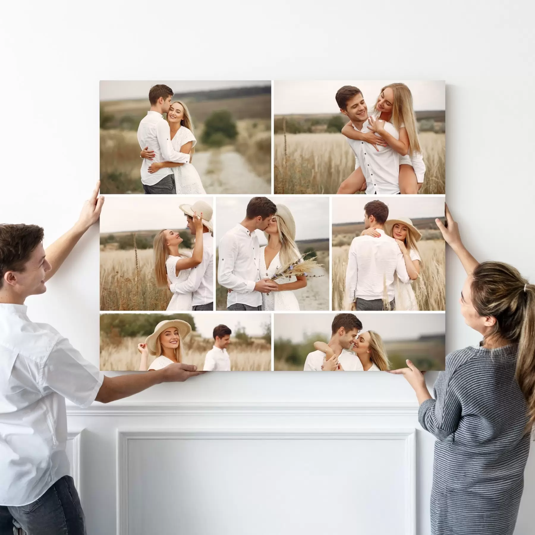 Tablouri Tablou collage al unui cuplu îndrăgostit pe pânză s42800