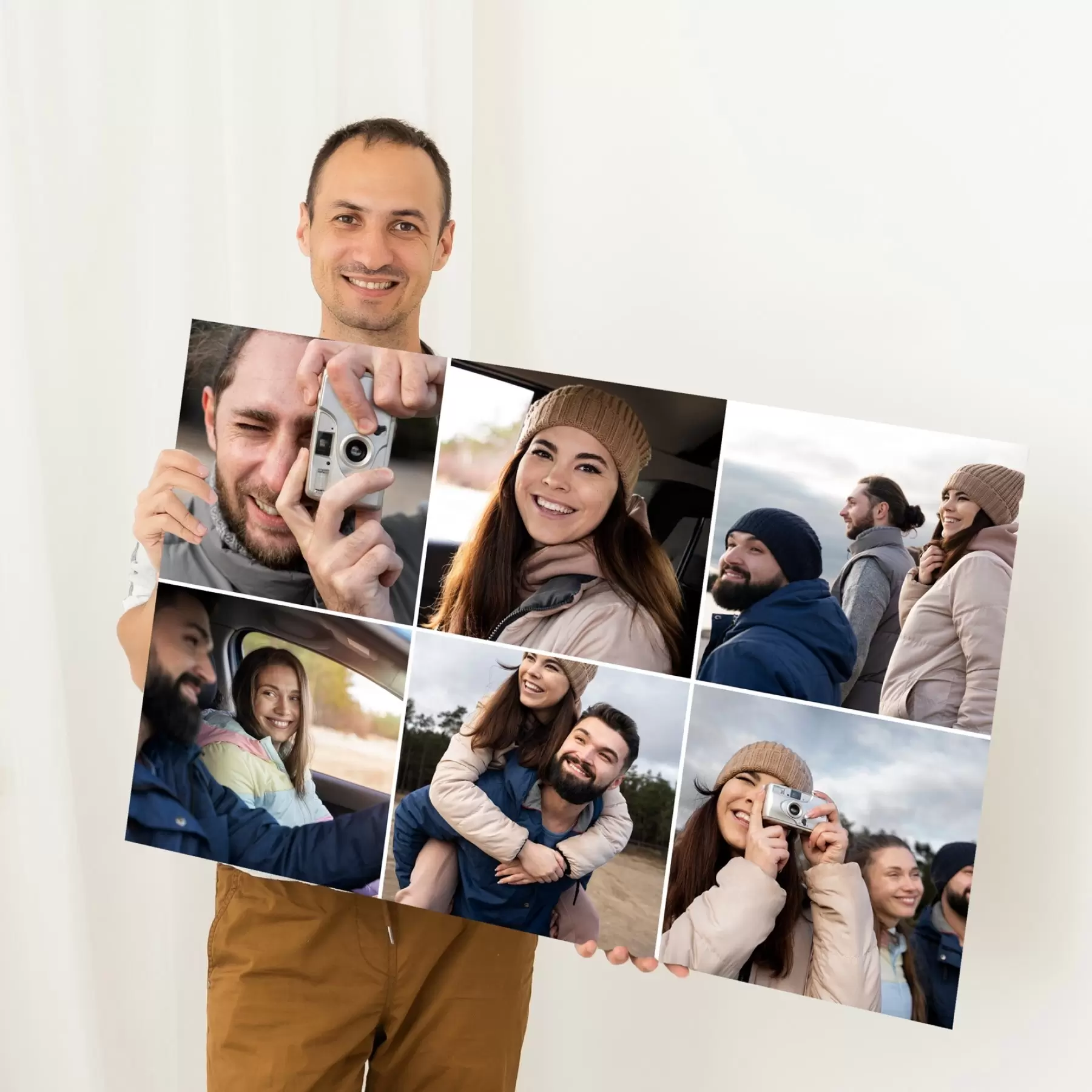 Tablouri Tablou collage al unui cuplu îndrăgostit pe pânză s42804