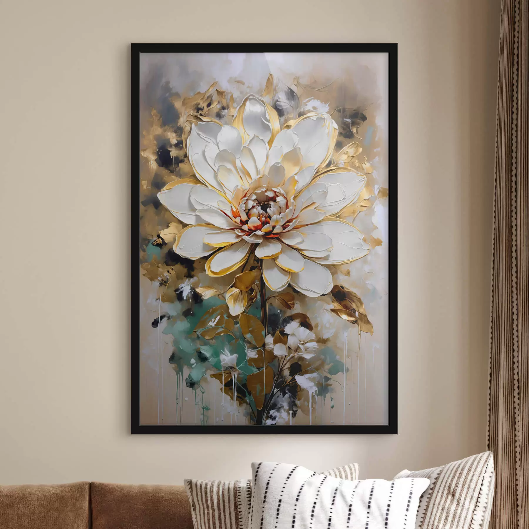 fototapet Floare abstractă cu stropi de vopsea imitație pe fundal f42707