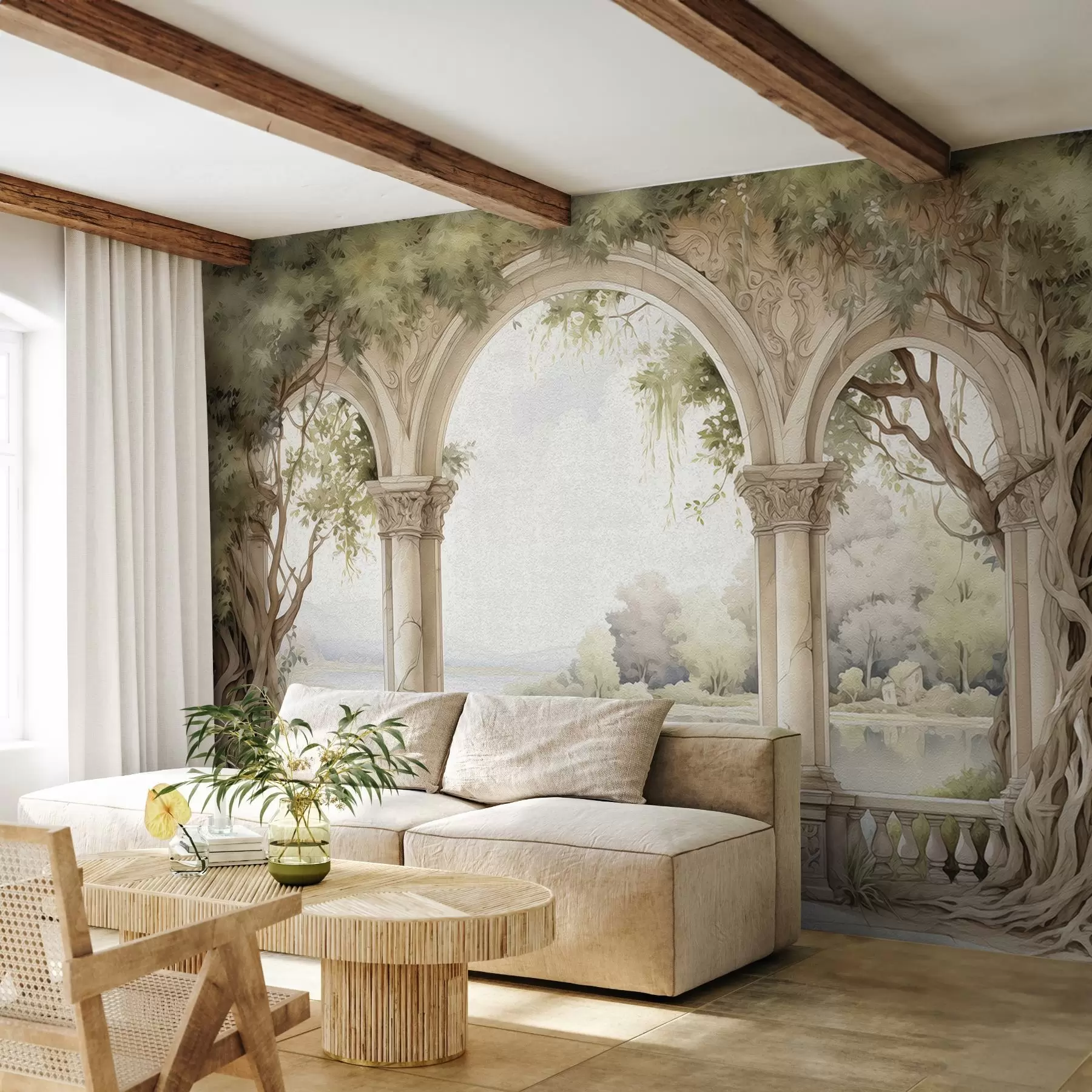 fototapet Desen în stil ulei de arc w02976