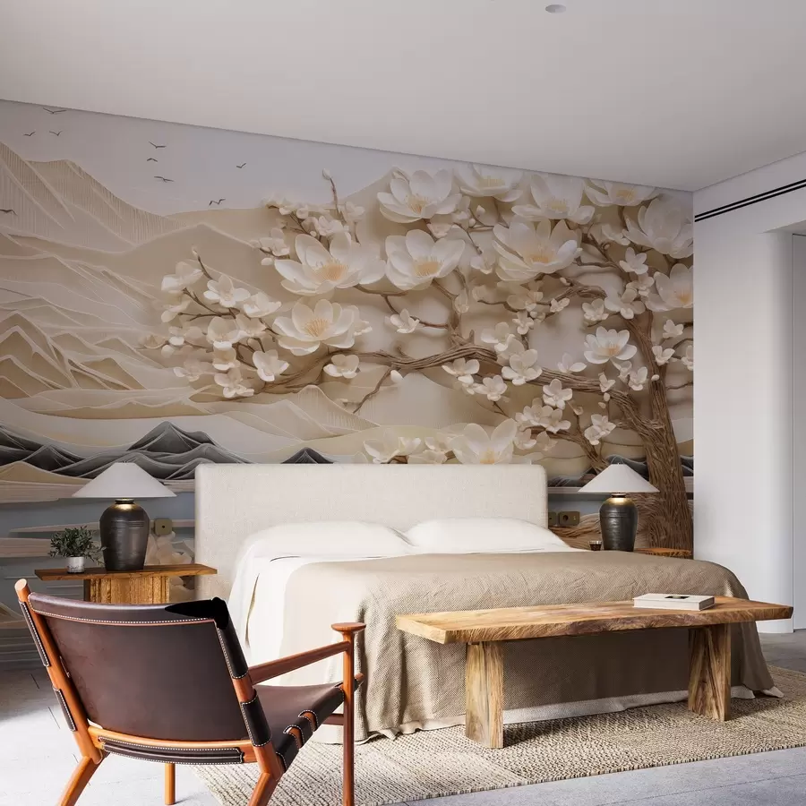 fototapet Pădure abstractă peste râu w02981