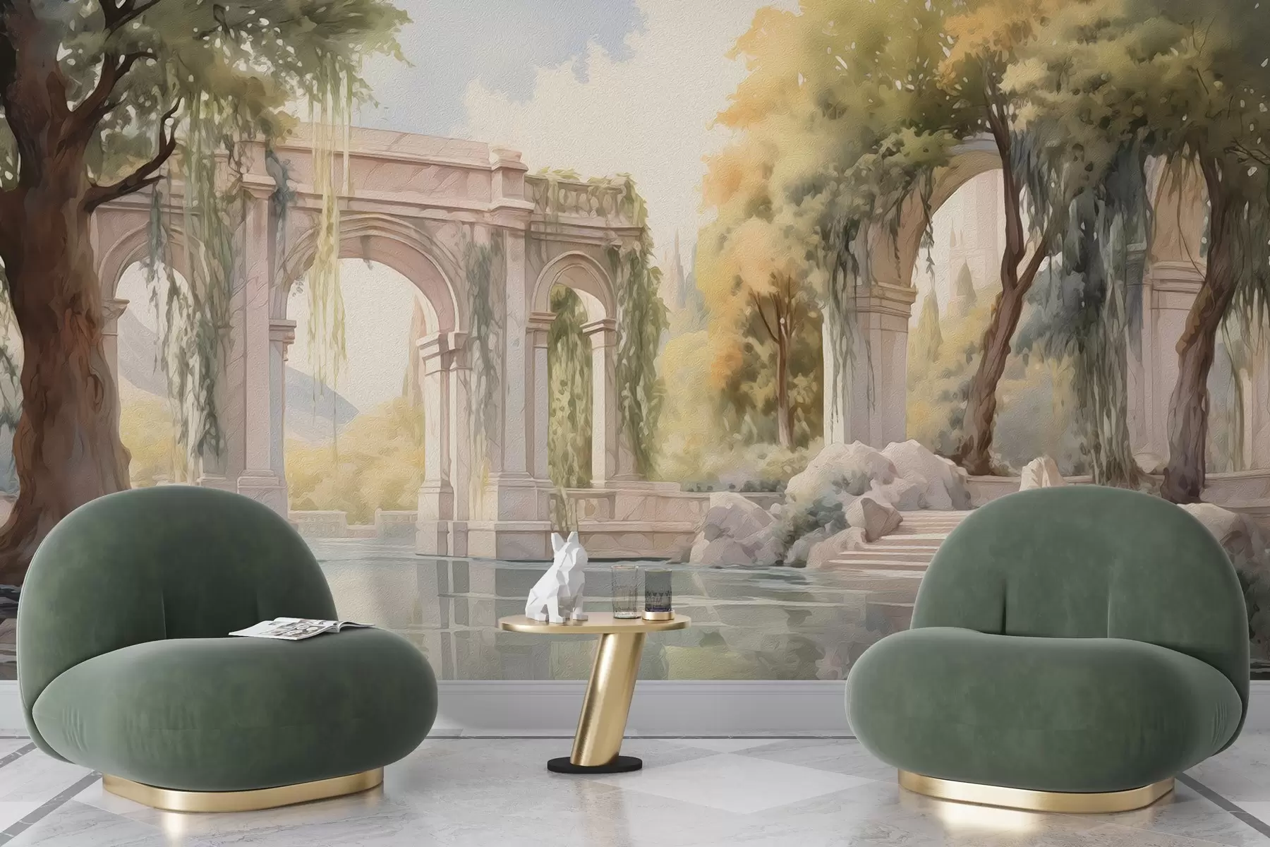 fototapet Peisaj pictat în stil ulei w02989