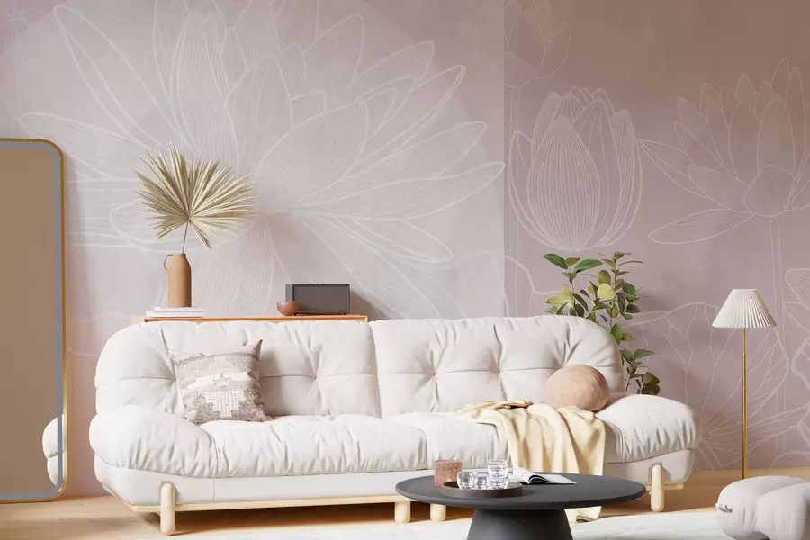 fototapet Flori de lotus și geometrie w03005v2