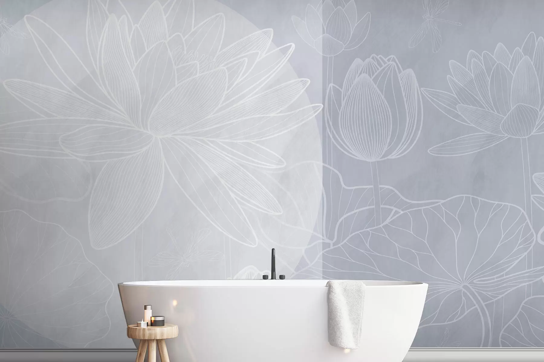 fototapet Flori de lotus și geometrie w03005v3