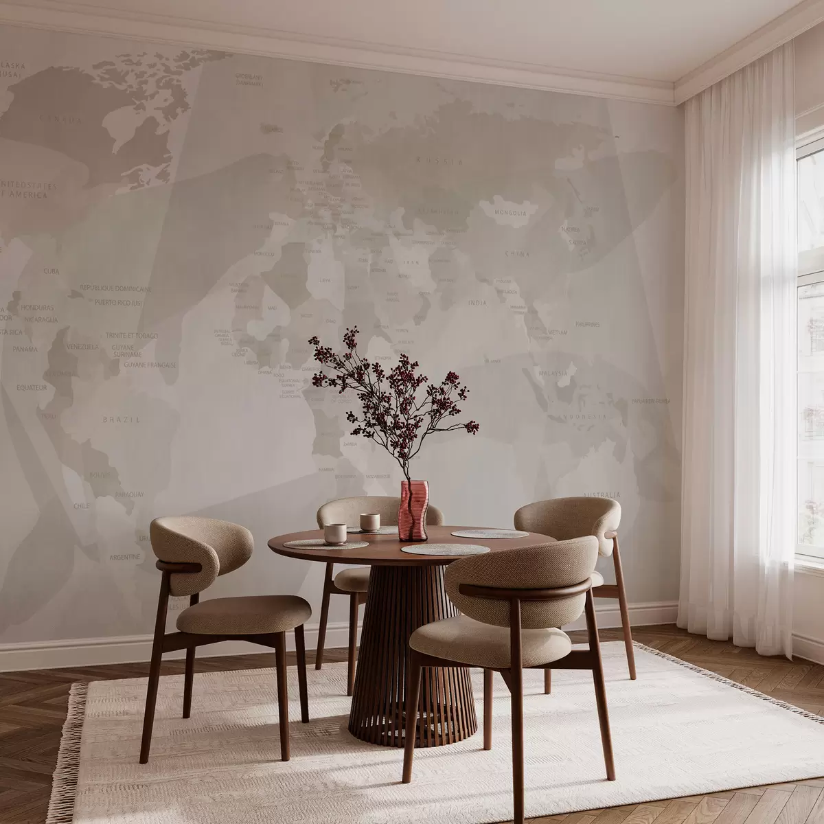 fototapet Balene geometrie harta lumii w03007v3