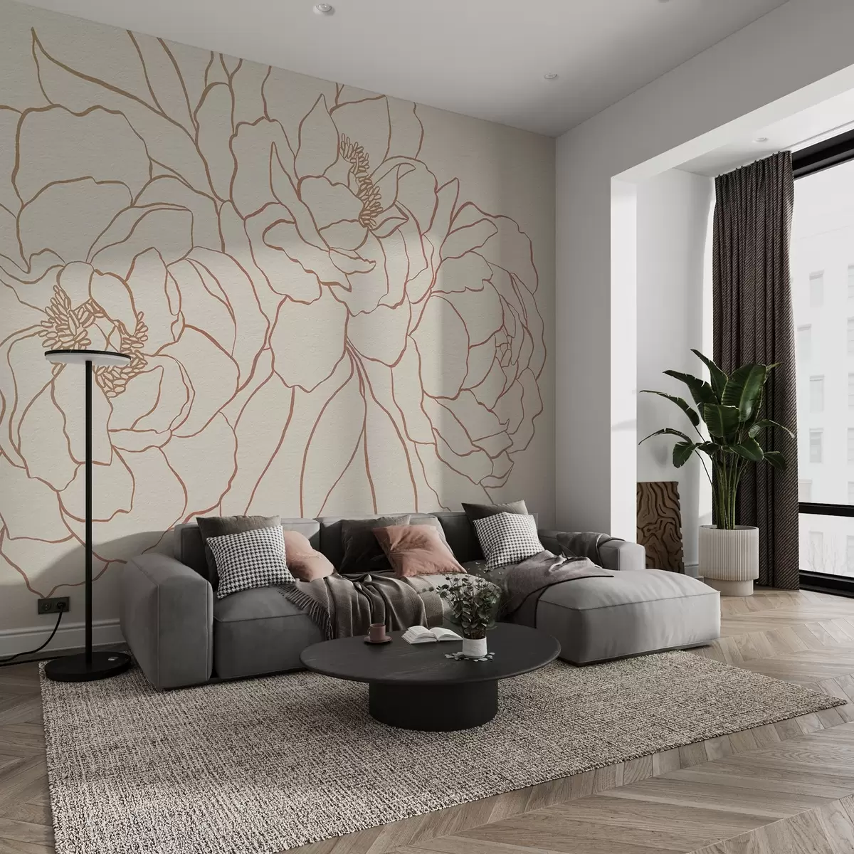 fototapet Trandafiri minimaliști w08714v2