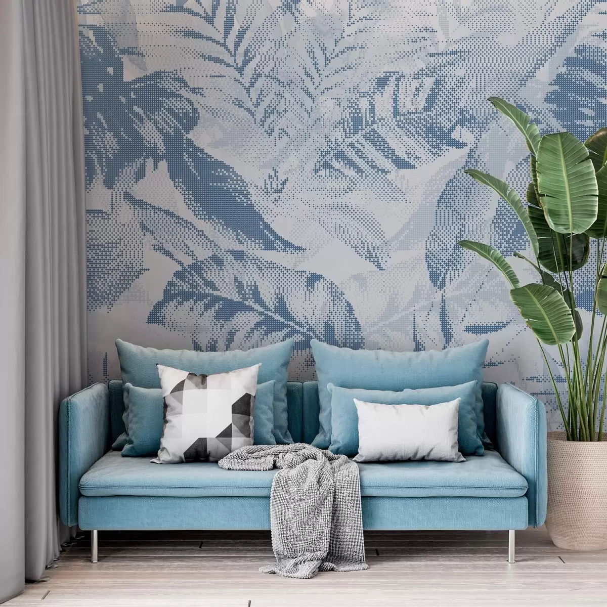 fototapet Pixel model cu frunze w02993v1