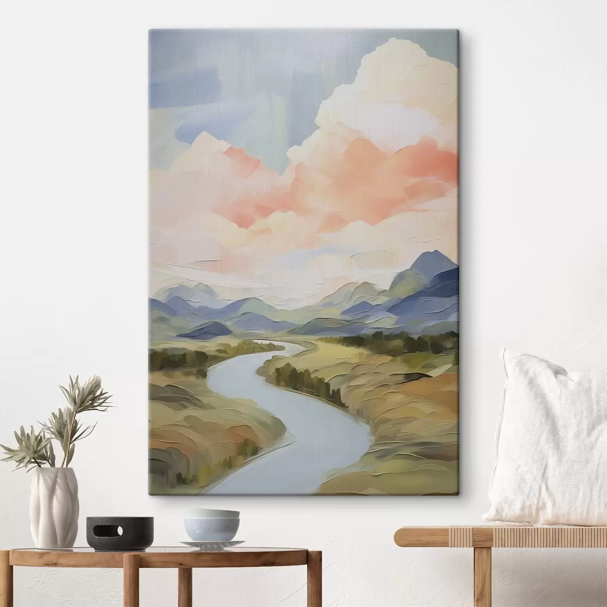 Tablouri Râul în imitație peisaj vale de pictura s42844