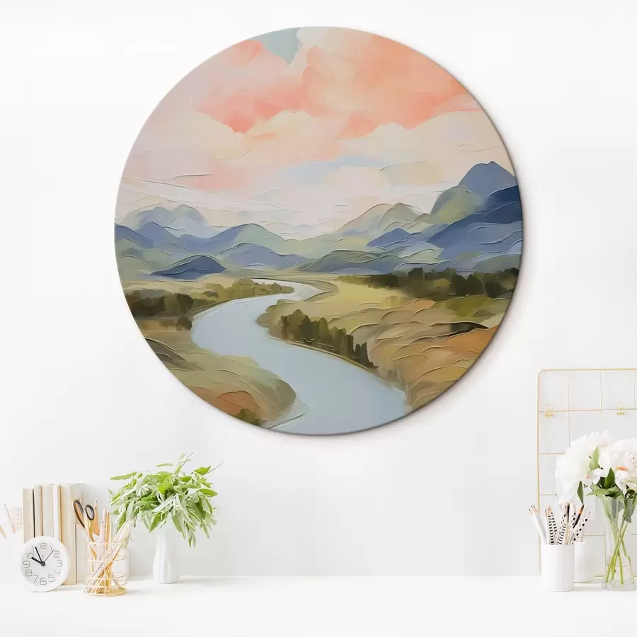 Tablouri Râul în imitație peisaj vale de pictura r42844