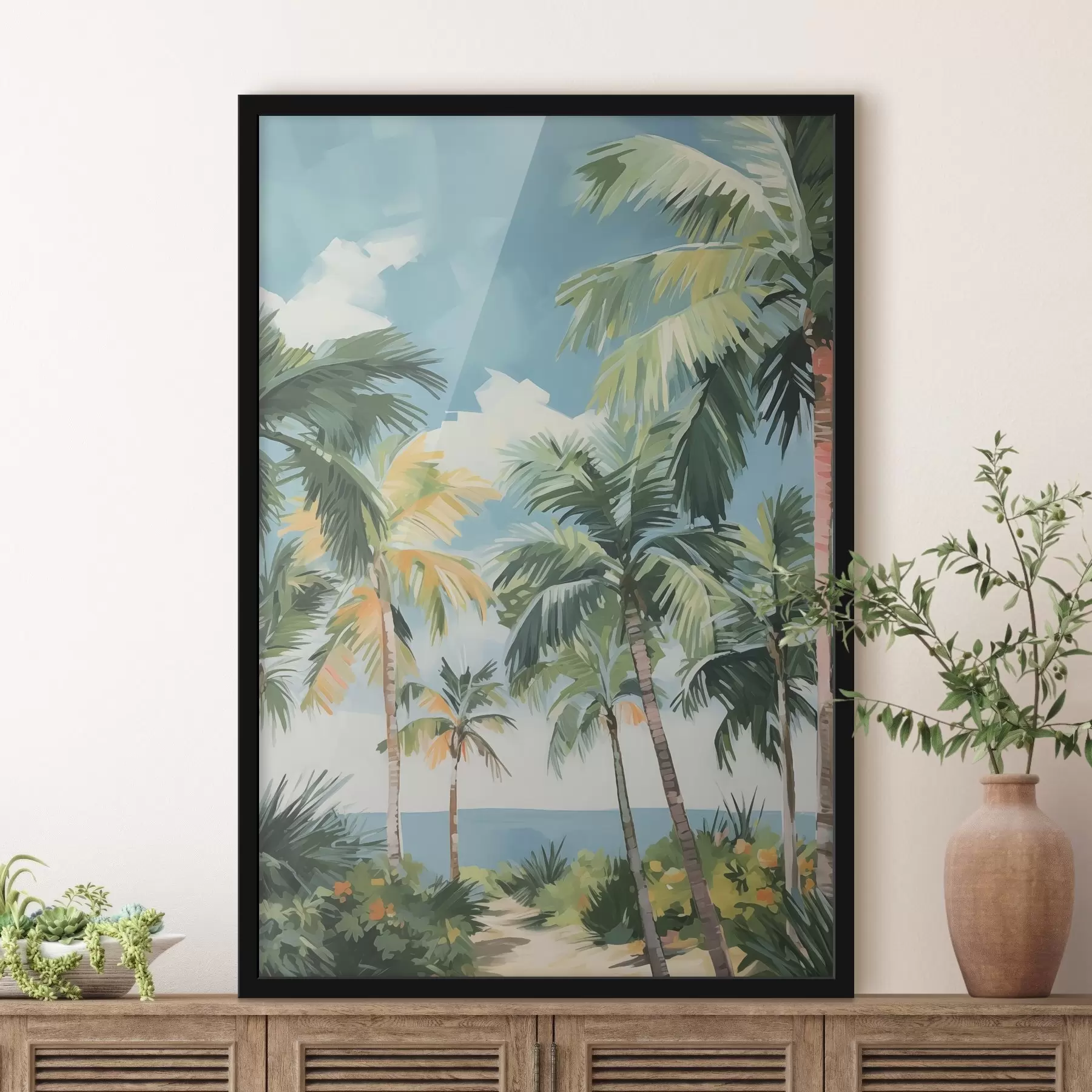 fototapet Palm grove de mare imitație de pictura f42840