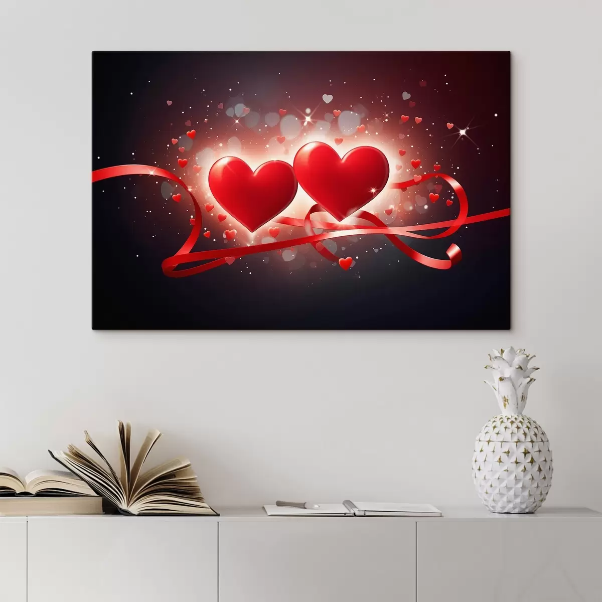 Tablouri Două inimi pe un fundal abstract s42877