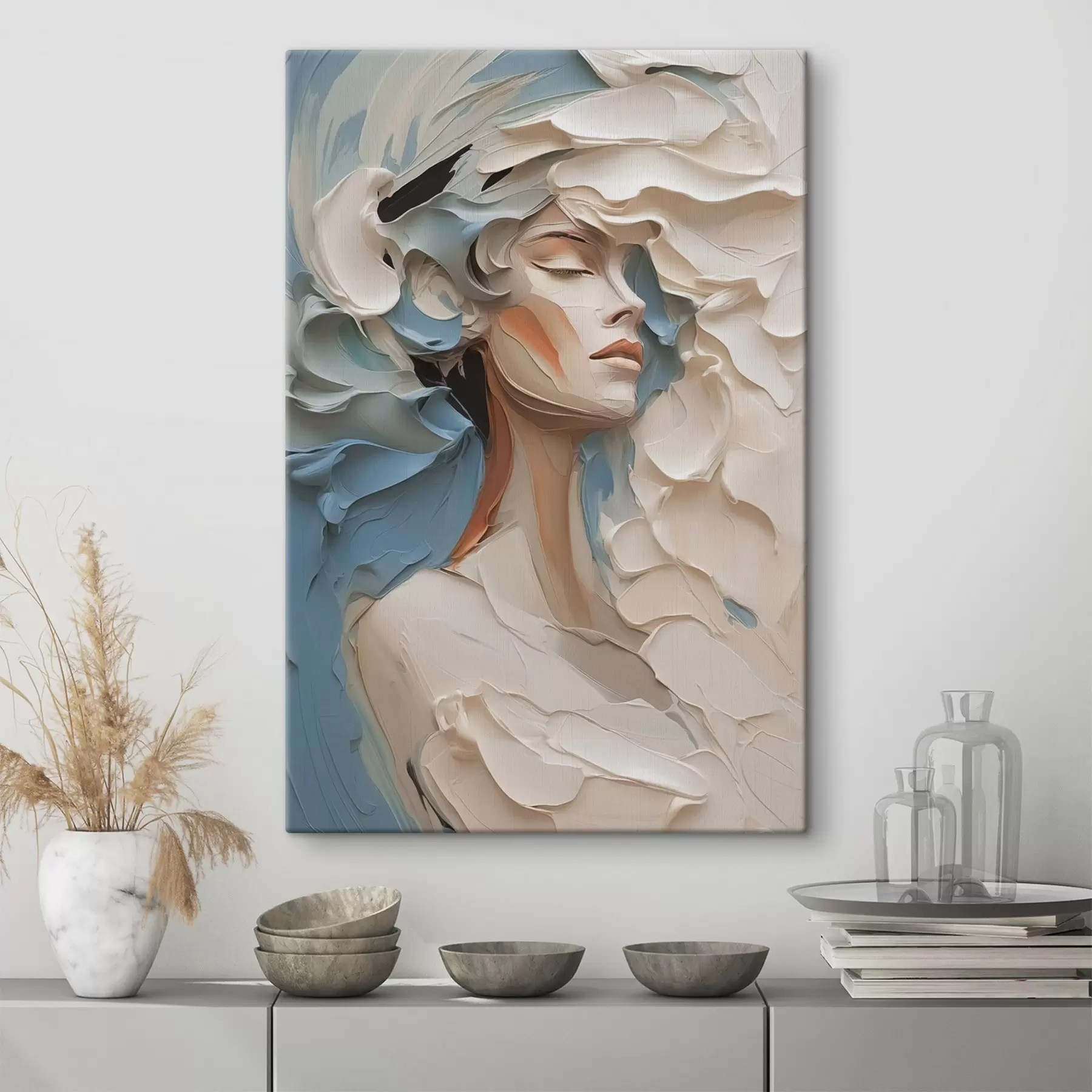 fototapet Portret de fată imitație abstractă de pictură s42904