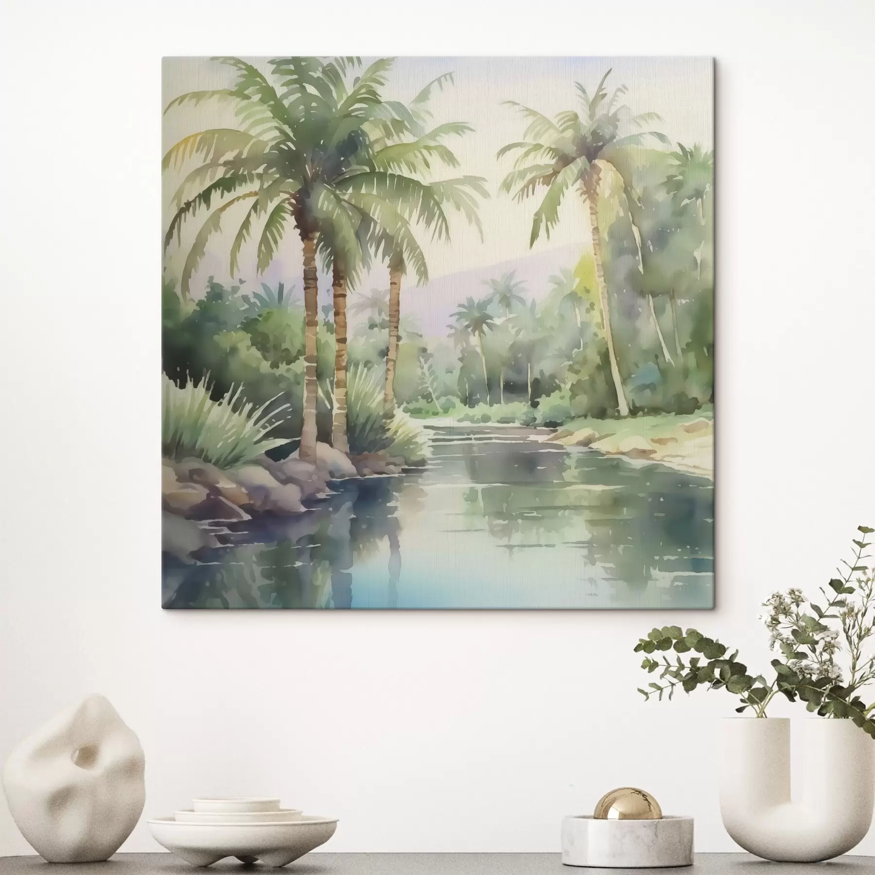 fototapet Peisaj tropical imitație acuarelă s42912