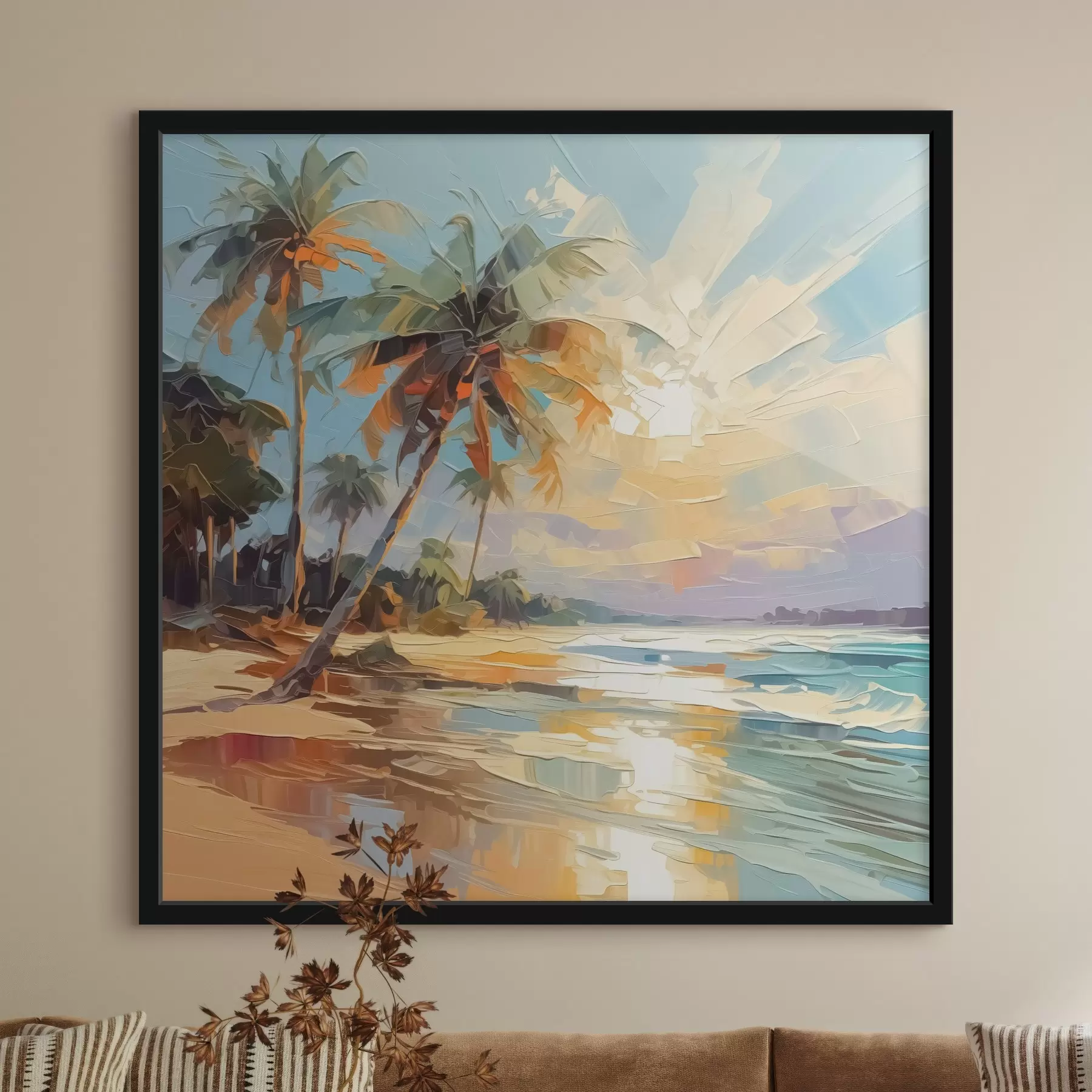 fototapet Palmieri de mare imitație de pictura f42897