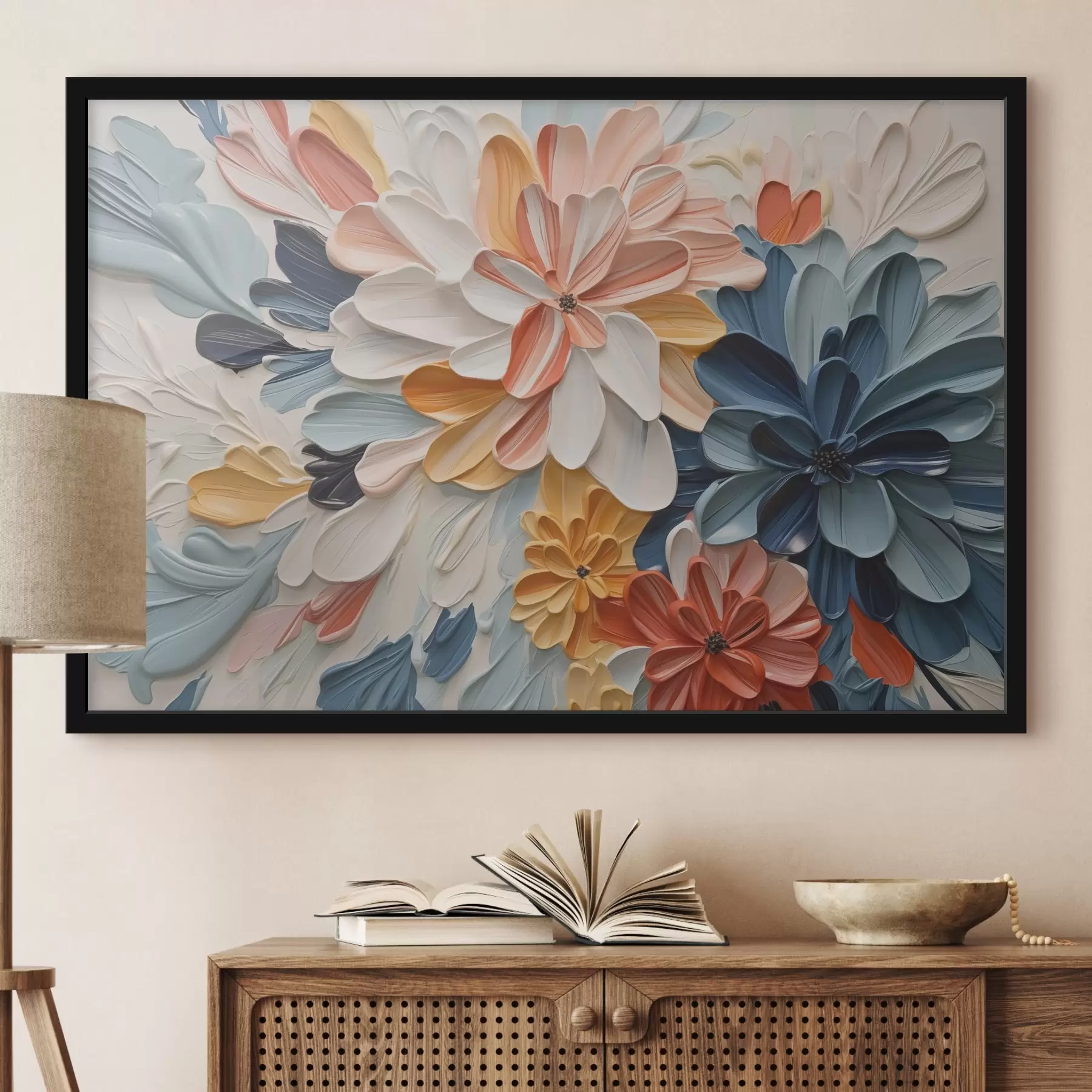 fototapet Flori care imită tușe de pictură f42907