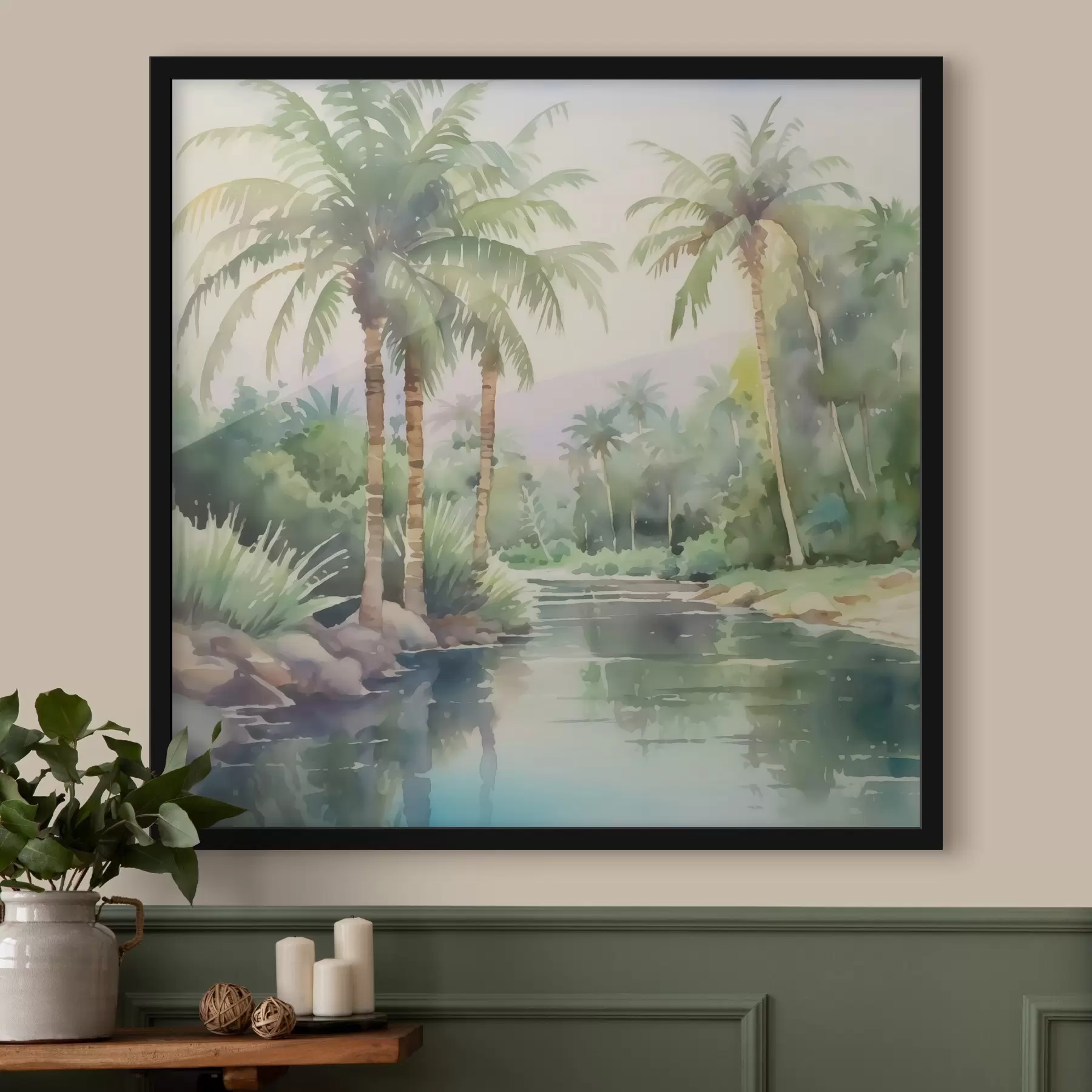 Tablouri Peisaj tropical imitație acuarelă f42912