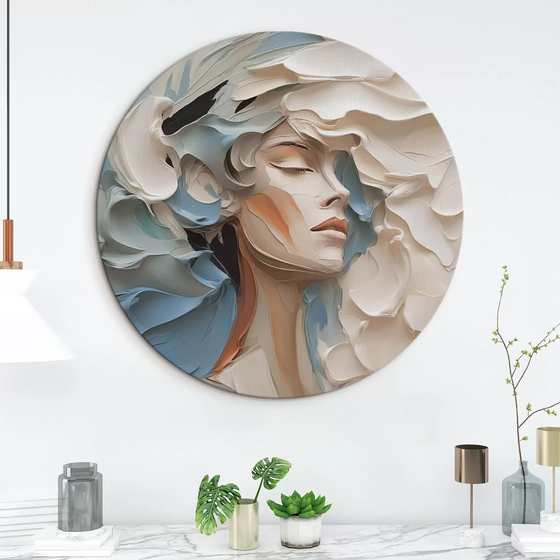 Tablouri Portret de fată imitație abstractă de pictură r42904