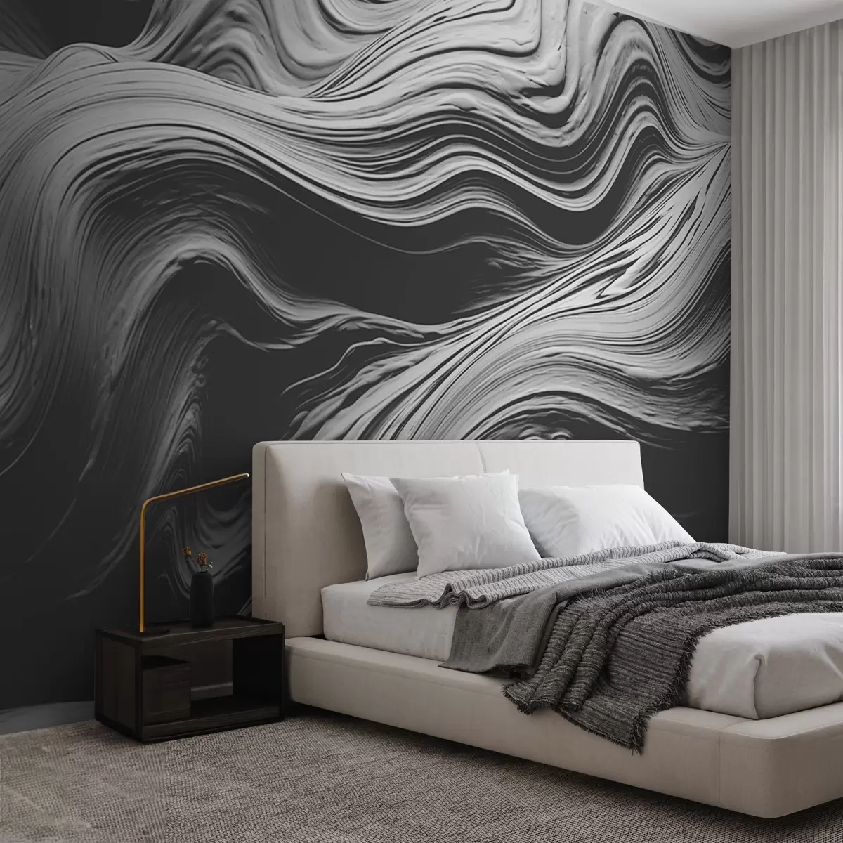 fototapet Gri și alb textură abstractă w08751