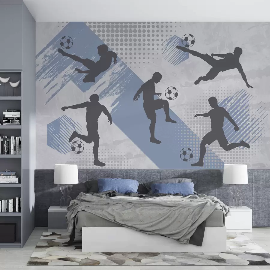 fototapet Siluete de jucători de fotbal pe un fundal abstract w03001v1