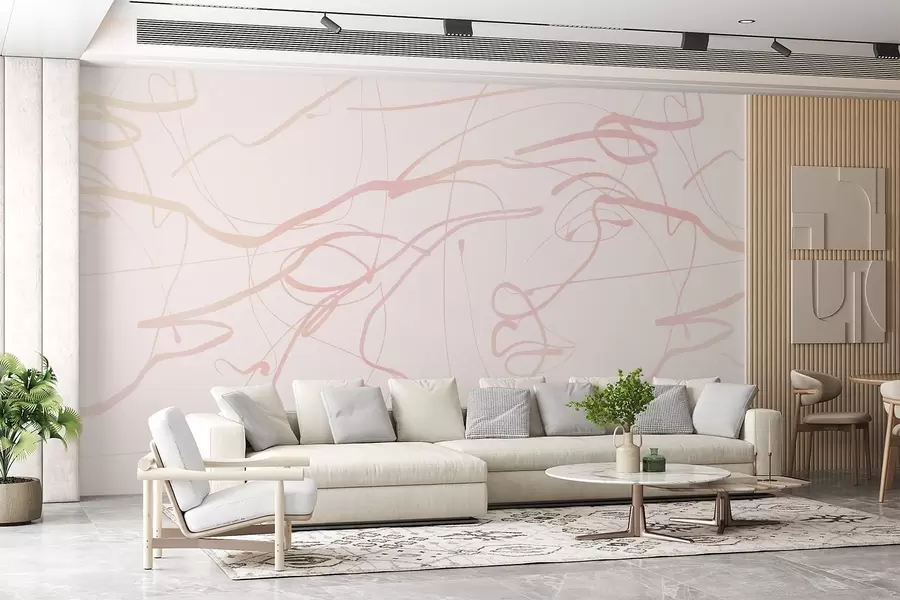 fototapet Fețe desenate cu linii w08763