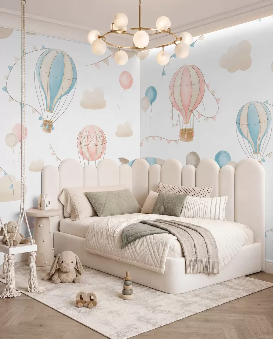 fototapet Design acuarelă pentru copii cu baloane w08765