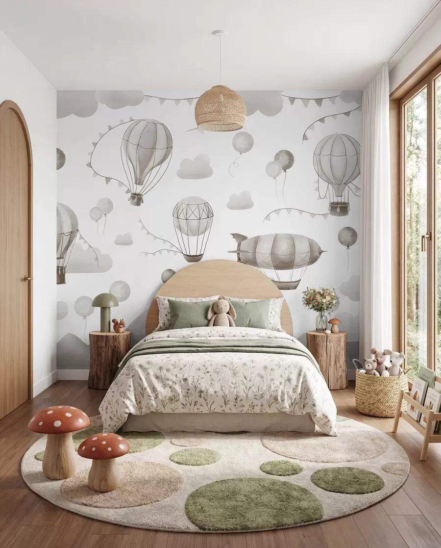 fototapet Design acuarelă pentru copii cu baloane w08765v1