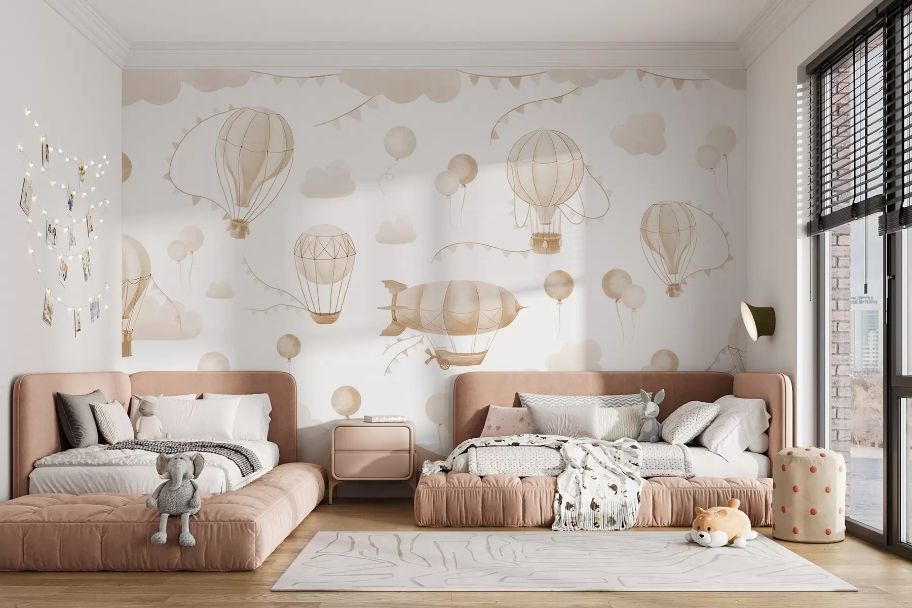 fototapet Design acuarelă pentru copii cu baloane w08765v4